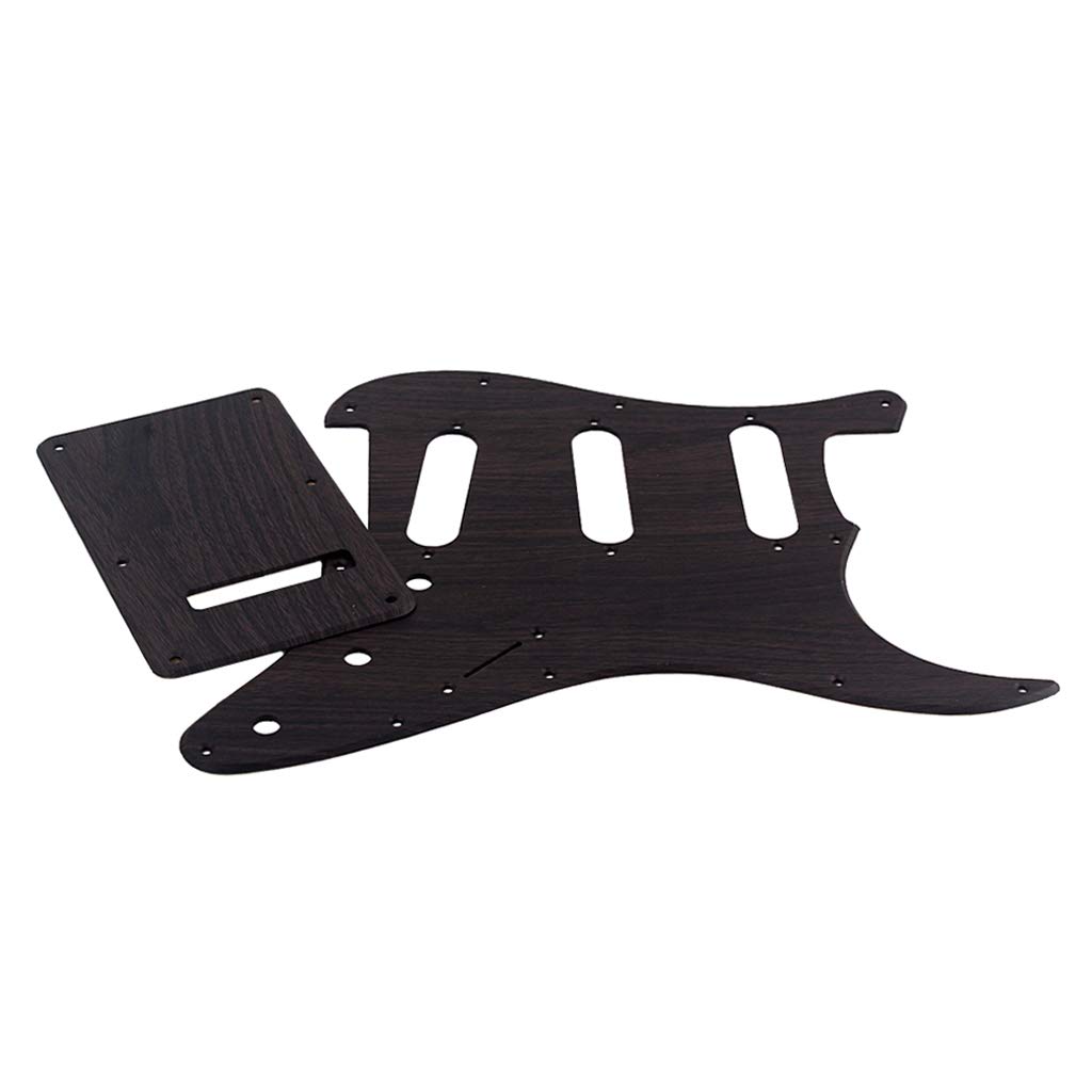 Alnicov 11 Hole SSS PVC 3-Ply Rosewood Grain Guitar Pickguard - Replacement Backplate for Standard Stratocaster | Perfect for DIY Guitar Repair & Customization
