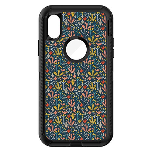 Modern Floral - Navy Yellow Teal On Black Case