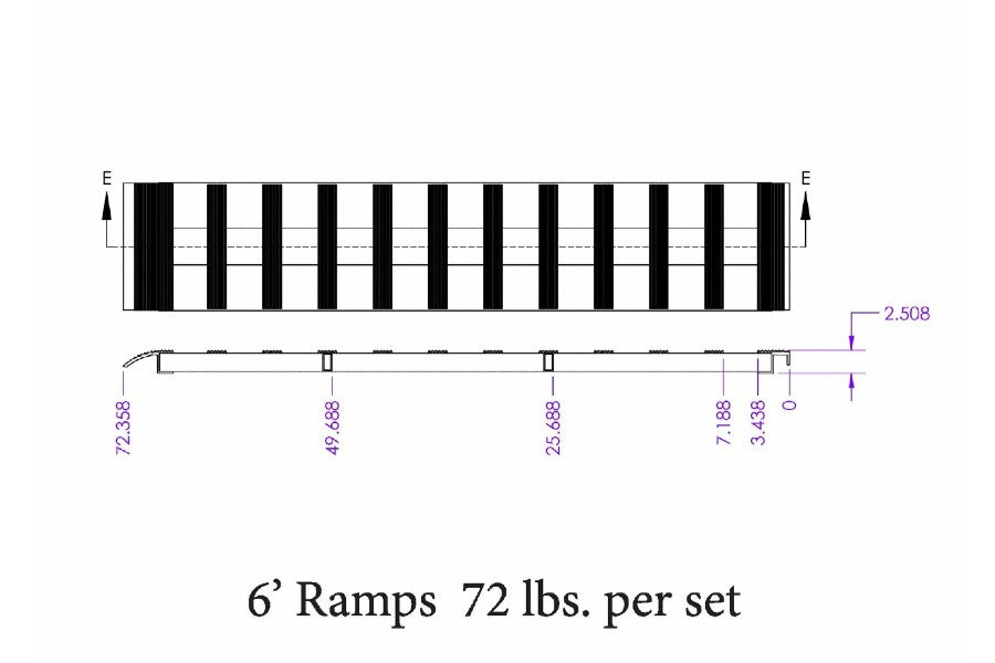 Heavy Duty 6ft Aluminum Loading Ramps - 14