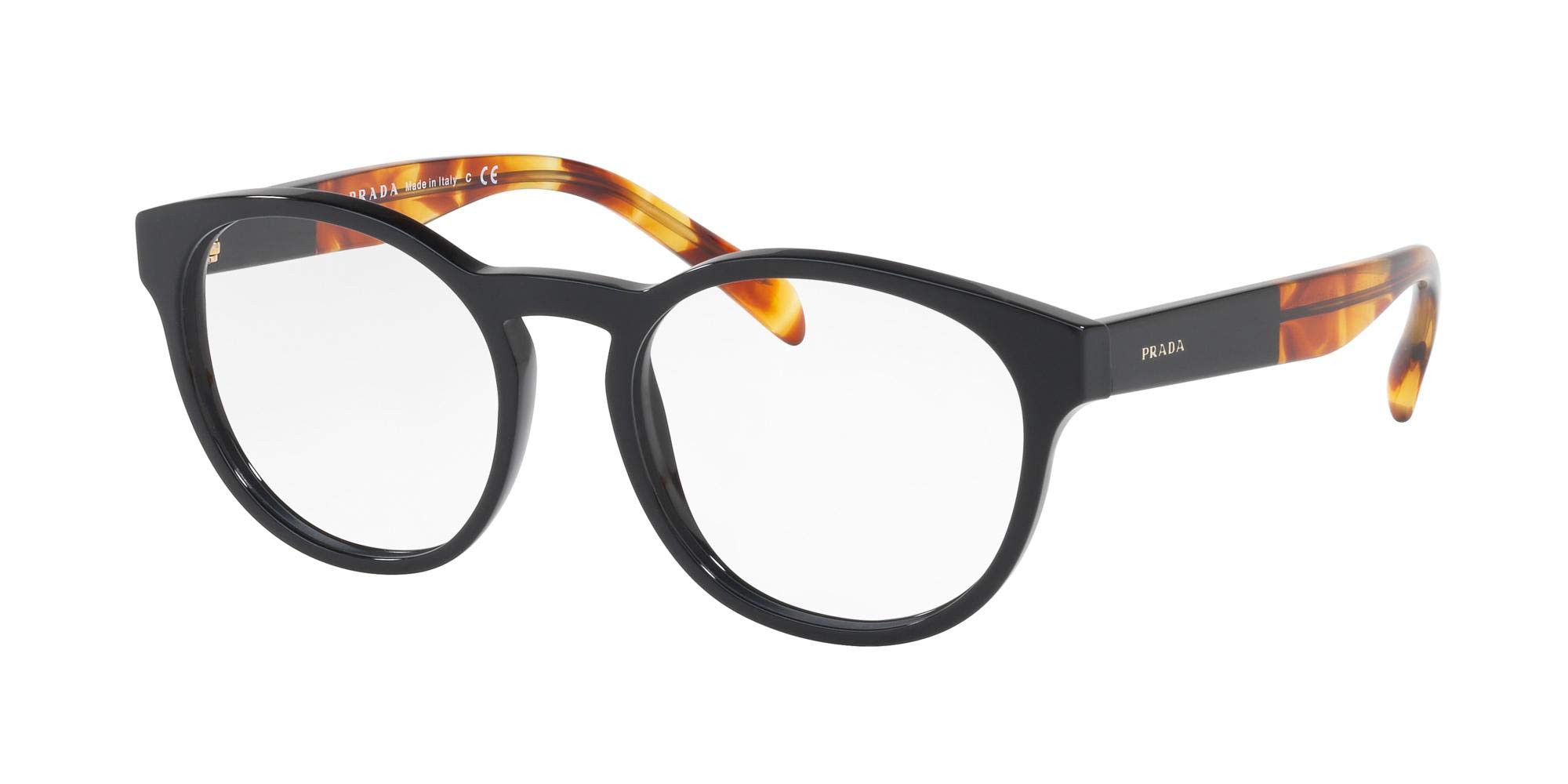 Prada PR16TV Eyeglass Frames 1AB1O1-50 - Black Full Rim Acetate Sunglasses for Men & Women | Luxury Designer Eyewear for Everyday Wear, Office & Outdoor Fashion