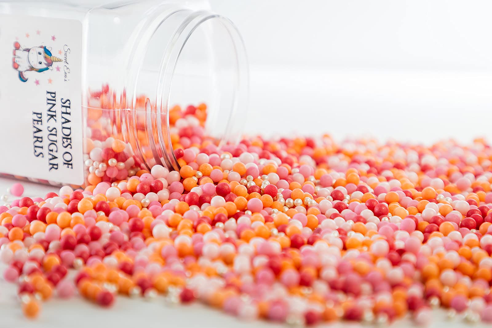 Vegan Pink Sugar Pearls - Egg Free, Dairy Free, Soy Free, Nut Free Sprinkles for Baking | Cake, Cookie & Cupcake Decorations | Bulk Candy Toppings for Desserts, Ice Cream & Party Treats