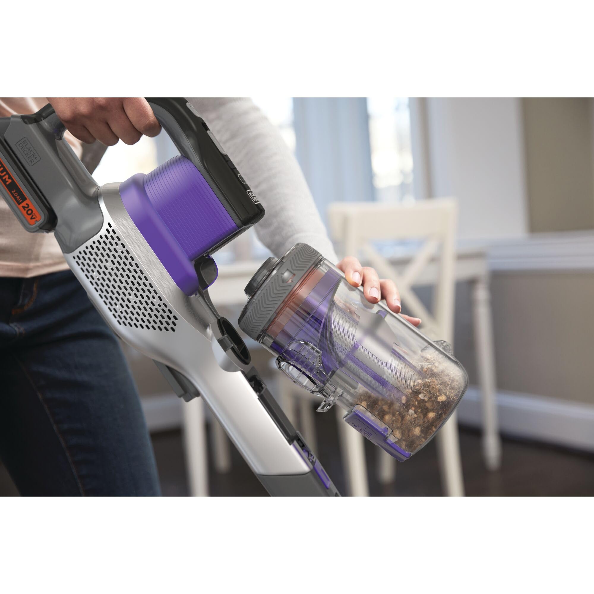 BLACK+DECKER Powerseries Extreme Cordless Stick Vacuum Cleaner for Pet Hair & Home Cleaning - Lightweight, Powerful Suction, 20V Lithium Battery (BSV2020P) - Perfect for Hard Floors, Carpets & Pet Owners