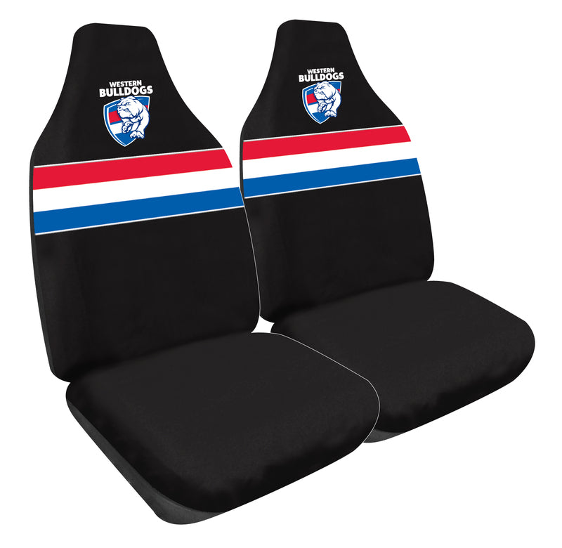 Western Bulldogs AFL Seat Covers - Size 60 Front Pair | Premium Car Seat Protectors for Sports Fans | Perfect for Game Day & Road Trips