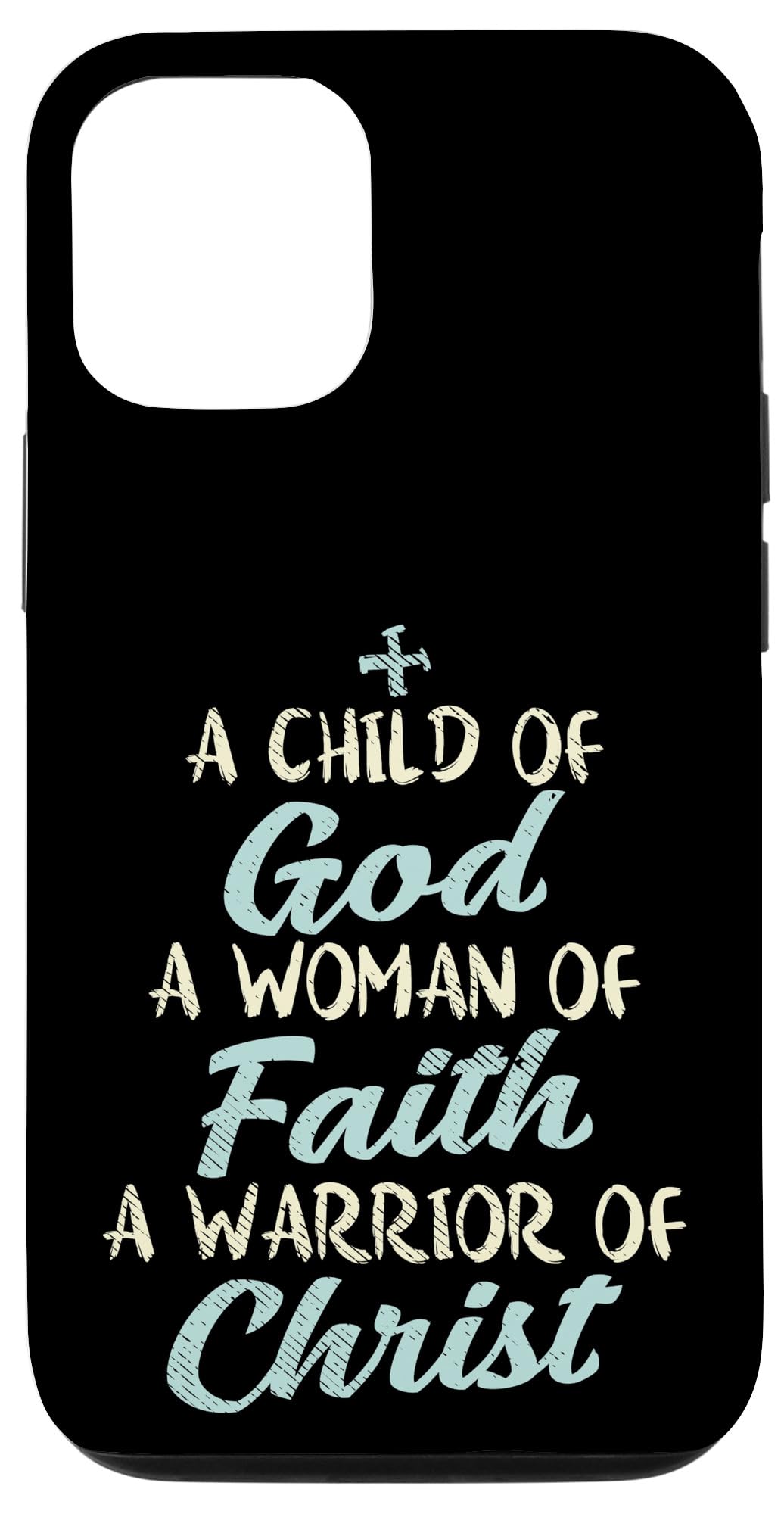 iPhone 12/12 Pro Phone Case - Christian Religious Gift with Faith Warrior & Christ Jesus Design - Perfect for Church, Bible Study & Daily Inspiration