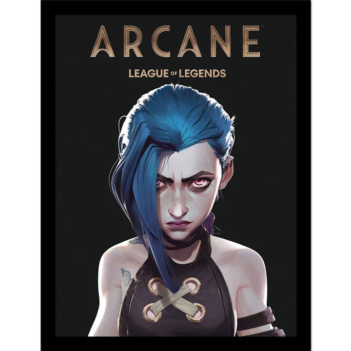Arcane (Jinx) Framed Poster 30x40cm - Premium Wall Art Decor for Gaming Room, Bedroom & Office