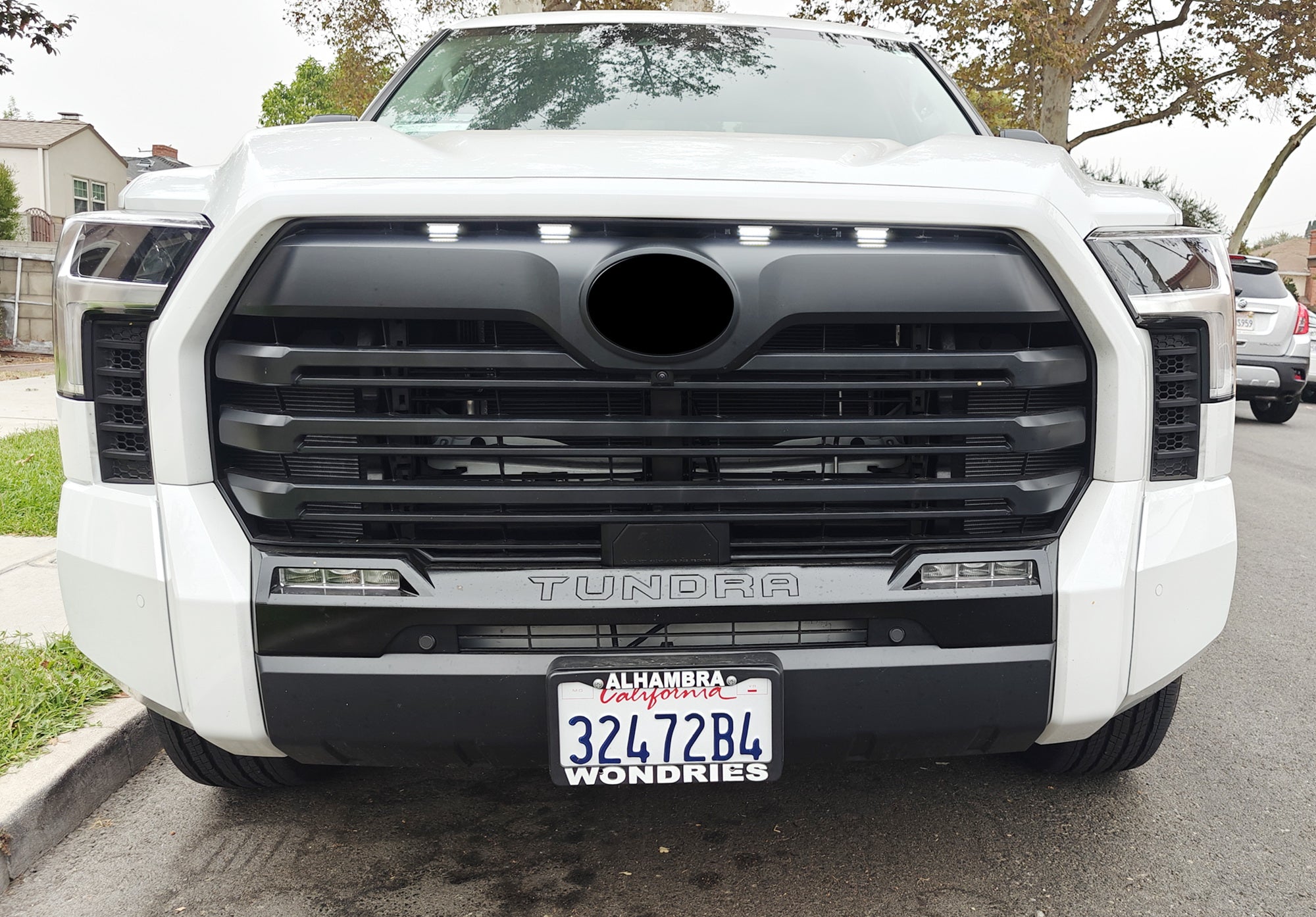 4-Piece Smoked Lens White Full LED Grille Accent Lighting Kit for 2022+ Toyota Tundra - Off-Road Style & Night Driving Enhancement