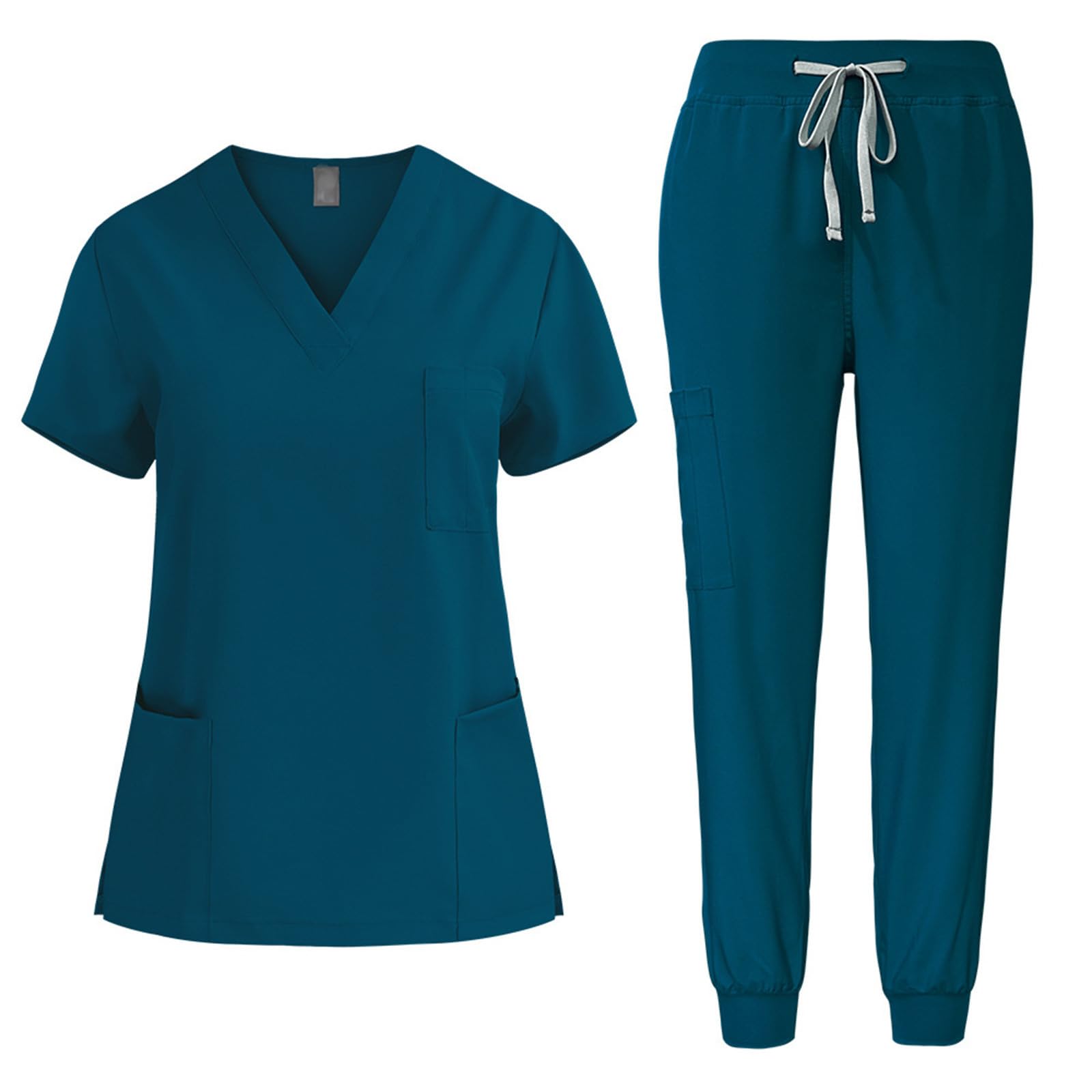 Women's Stretch V-Neck Scrub Top & Jogger Pants Set - Breathable Nursing Uniform for Healthcare Professionals | Perfect for Hospitals, Clinics & Medical Work