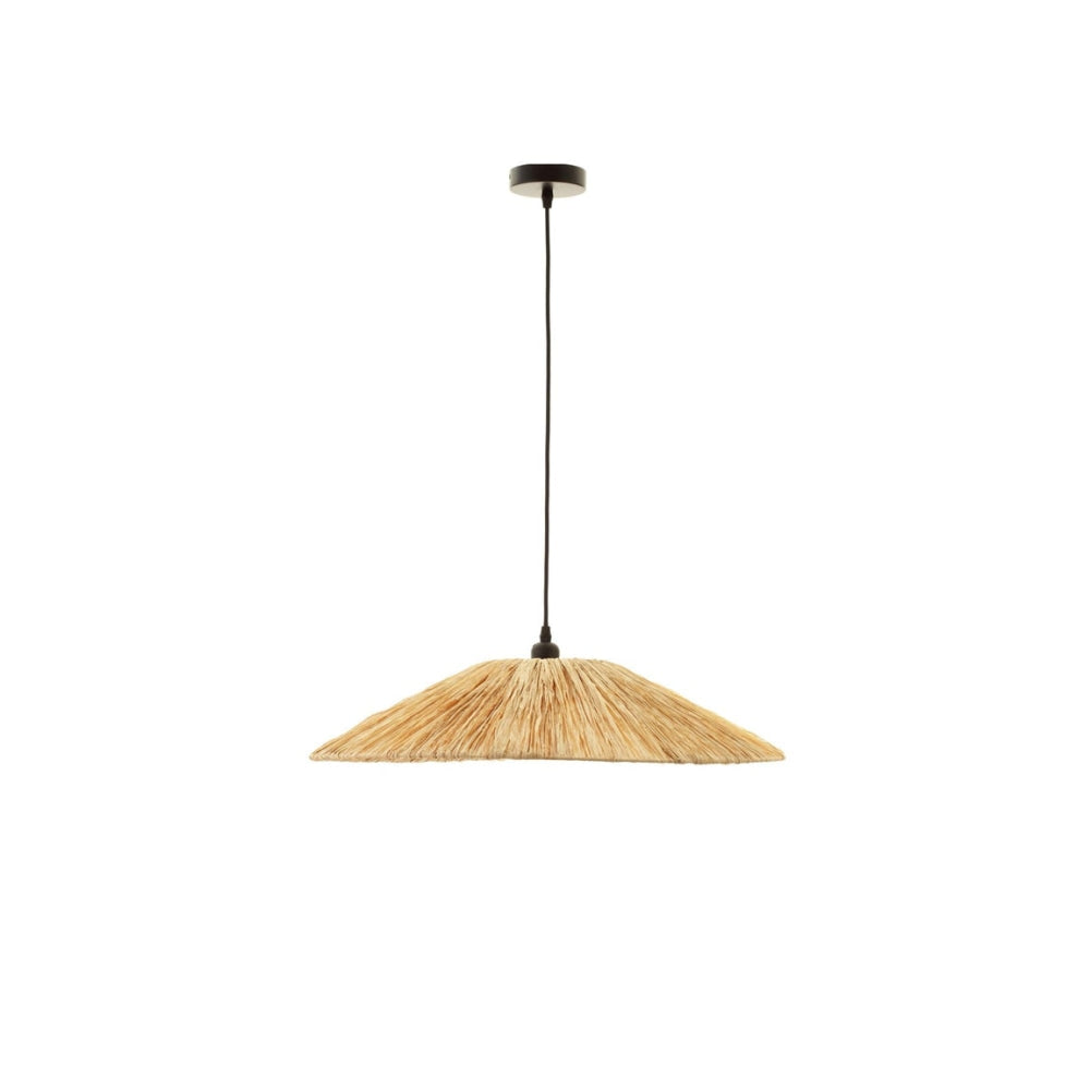 Alluria Transitional Contemporary Raffia Kitchen Pendant Light with Bamboo Shade - Small Size for Farmhouse, Coastal, or Boho Dining Room Decor