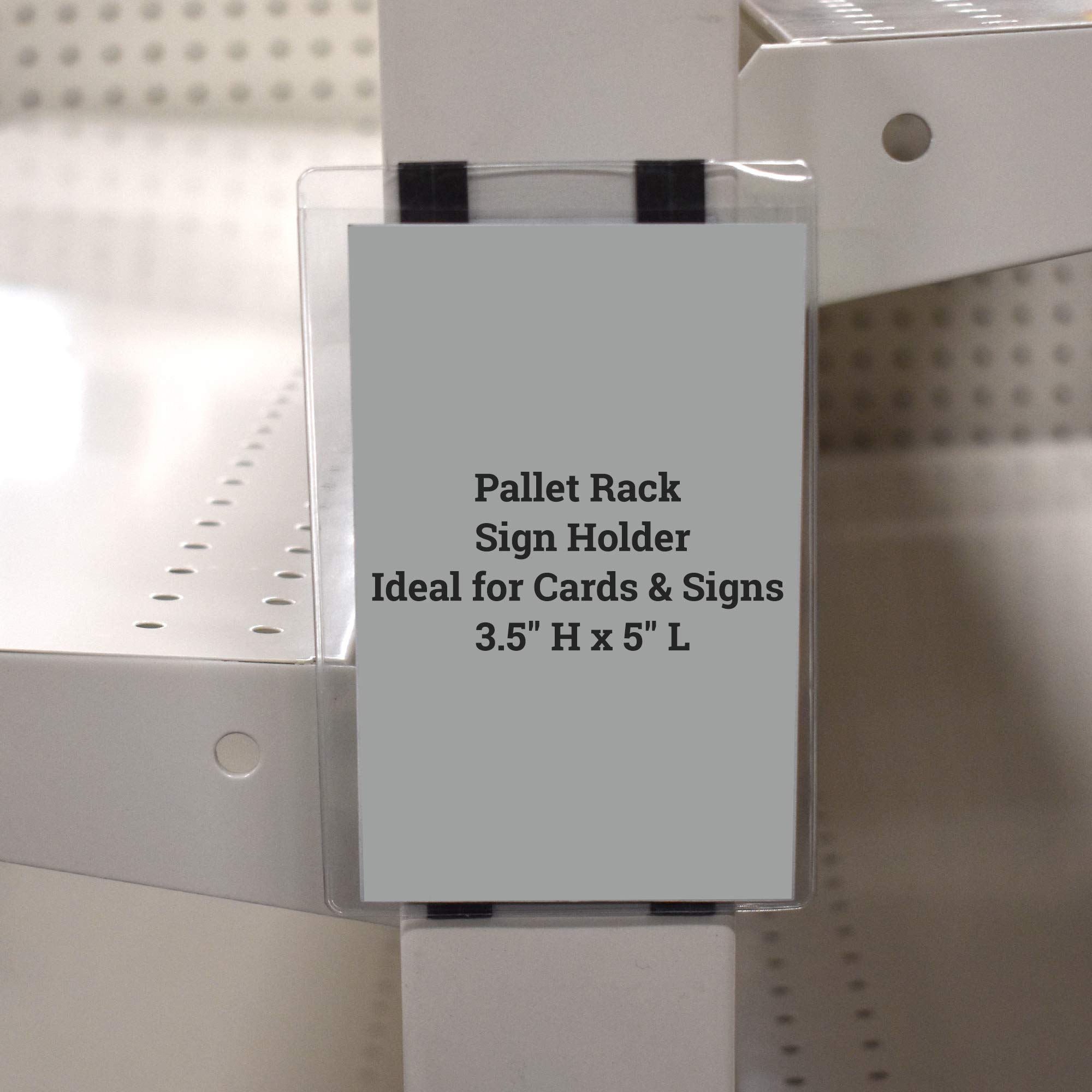 100 Pack Clear Vinyl Pallet Rack Sign Holders with Magnets for 3.5