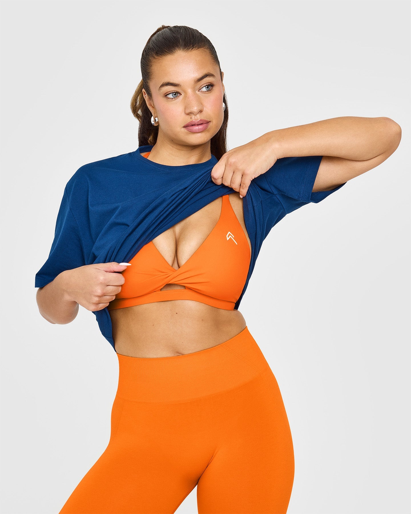 High Support Unified Twist Sports Bra for Women - Flame Orange | Workout, Yoga, Running & Gym Fitness Apparel
