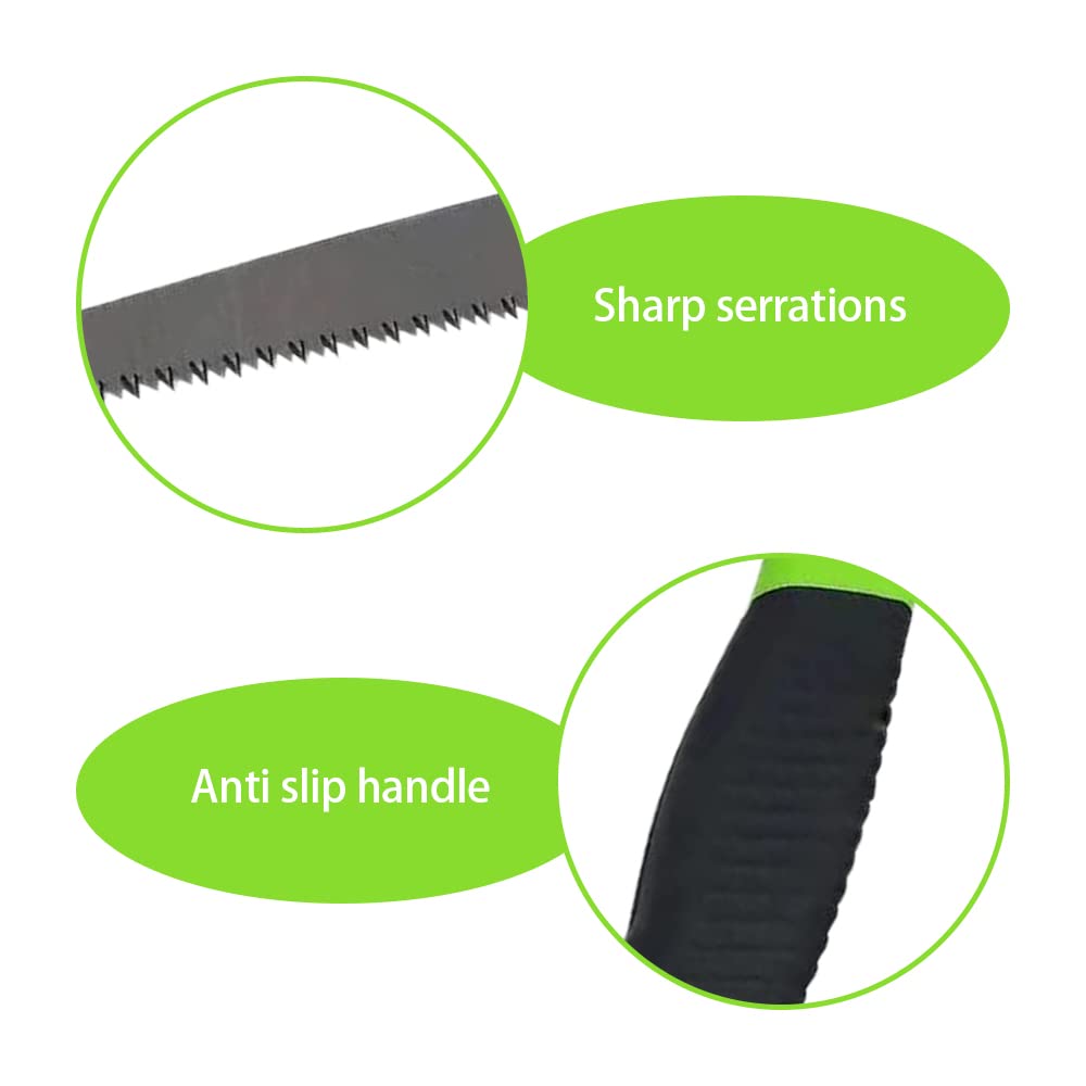 Professional Folding Hand Saw with Non-Slip Soft Grip Handle - Heavy Duty Pruning Saw for Tree Trimming, Branch Cutting & Wood Sawing | Perfect for Gardening, Landscaping & Outdoor Camping
