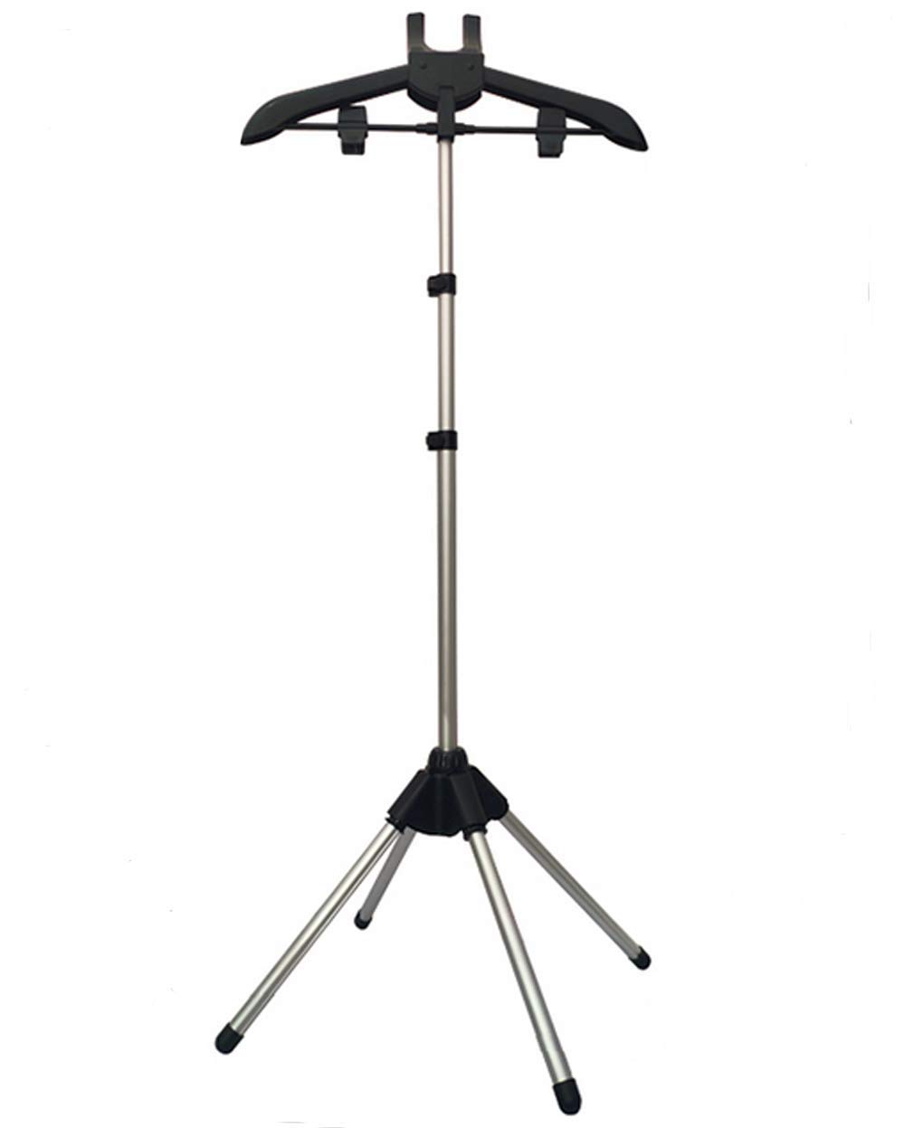 Multi-Purpose Garment Steamer Holder & Clothes Hanger - Adjustable Drying Rack, Ironing Steamer Bracket, Pants Hanger & Folding Hanger Accessories (Black) - Perfect for Home Laundry, Travel & Professional Garment Care