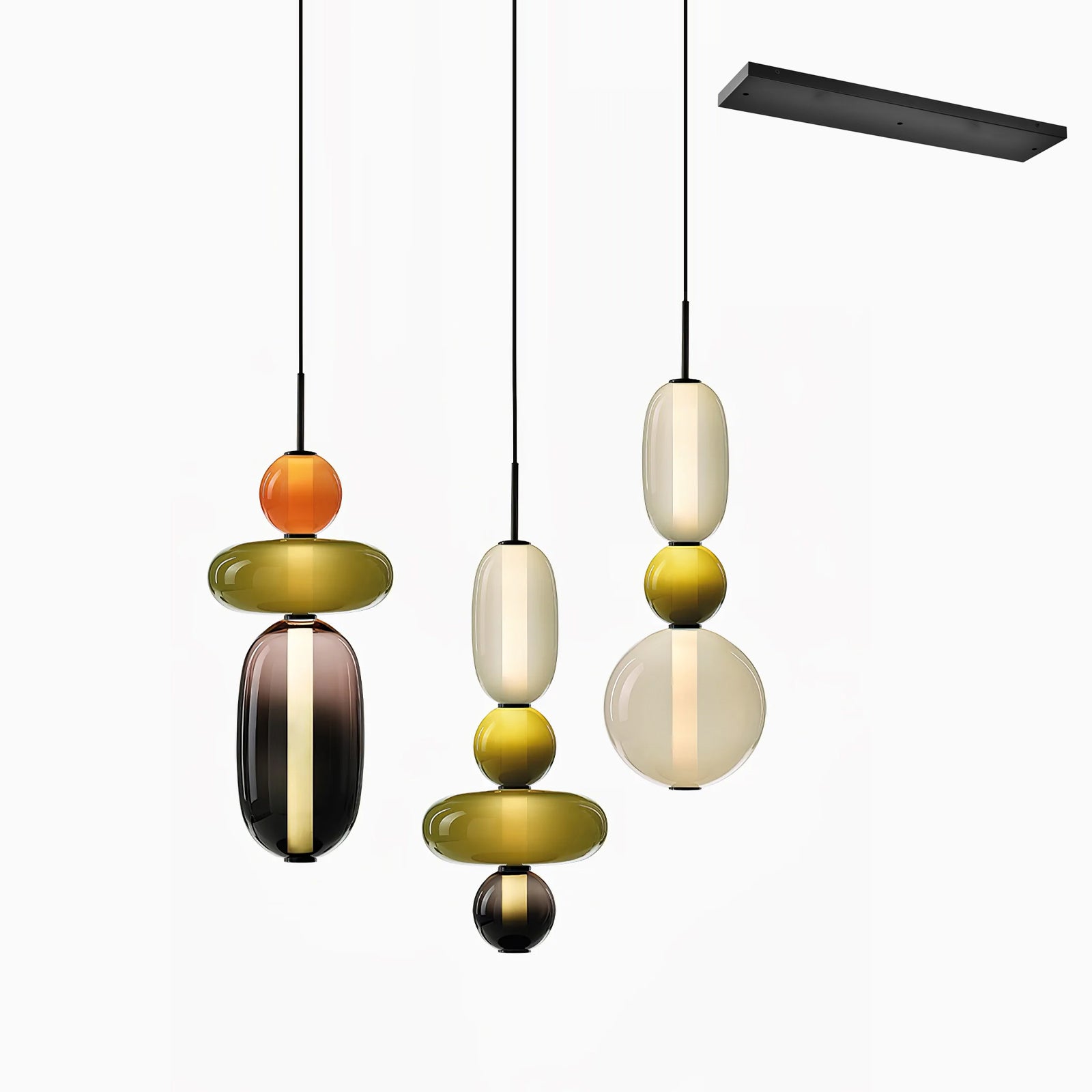Stylish Candied Glass Pendant Light Fixture - Modern Hanging Chandelier for Dining Room, Kitchen Island & Bedroom Decor