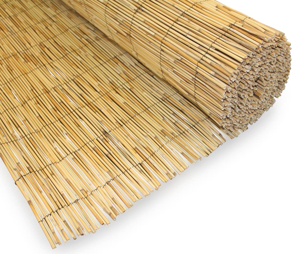 Natural Reed Fencing 4 ft H x 8 ft L (4-Pack) - Decorative Backyard Garden Fence Divider for Privacy, Patio Screening & Outdoor Landscaping