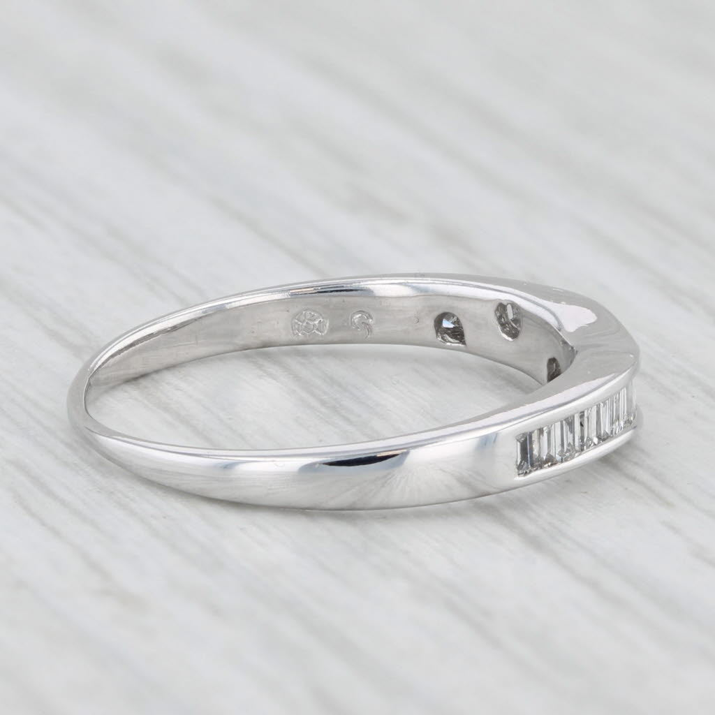0.25ctw Diamond Contoured Wedding Band Ring 14k White Gold Size 5.75 - Stackable Engagement Ring for Women, Perfect for Anniversary Gifts & Bridal Jewelry Sets