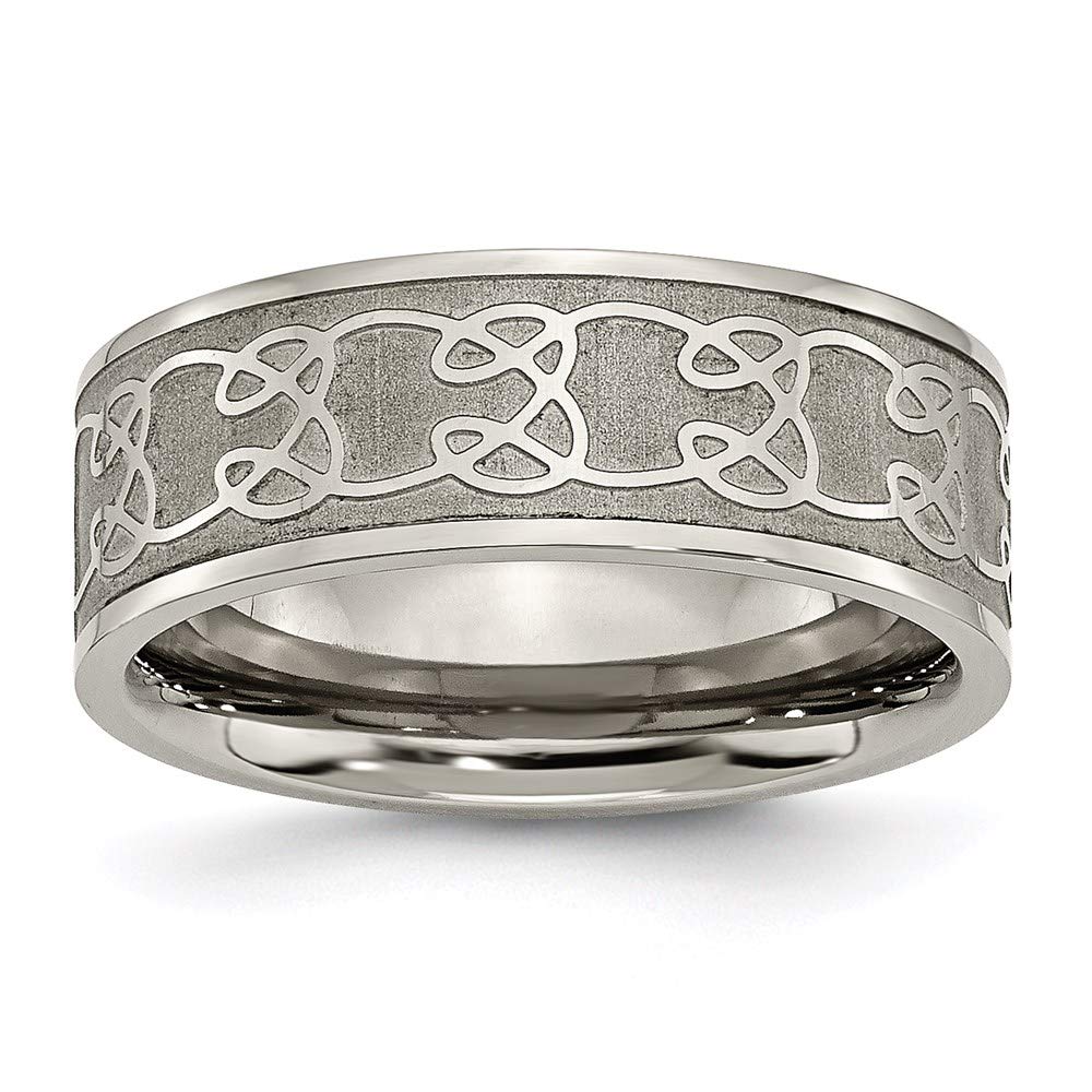 8mm Titanium Satin & Scroll Design Wedding Band Ring for Women - Elegant Bridal Engagement Ring, Durable Fine Jewelry Gift for Her - Perfect for Anniversaries, Proposals & Special Occasions