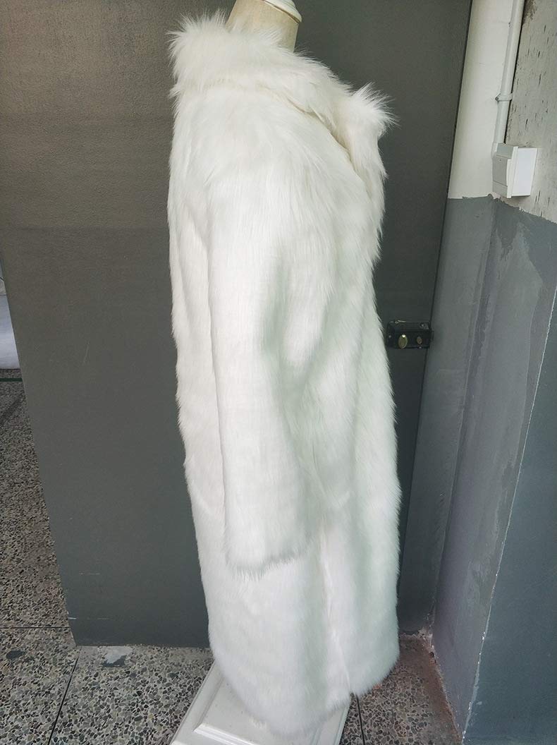Women's Warm Long Sleeve Faux Fur Parka Coat with Lapel - Full Length Winter Maxi Overcoat for Cold Weather - Perfect for Snow Days, Outdoor Activities & Fashionable Winter Outfits