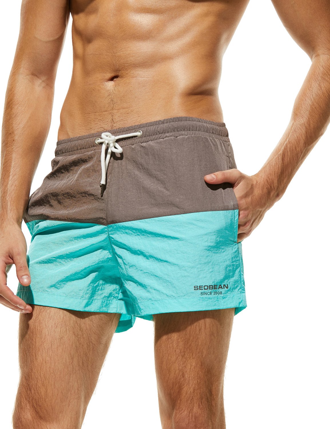 SEOBEAN Men's Low Rise Sports Swim Trunks - Quick Dry Board Shorts for Swimming, Beach, Surfing & Gym Workouts