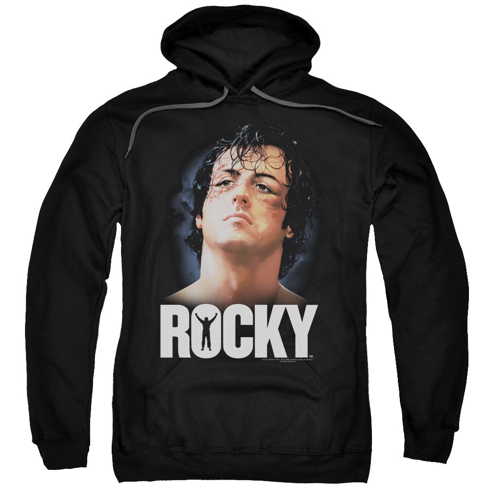 Rocky Hoodie for Men - Black Zip Up Fleece Jacket with Pockets | Warm Winter Pullover for Outdoor Activities & Casual Wear