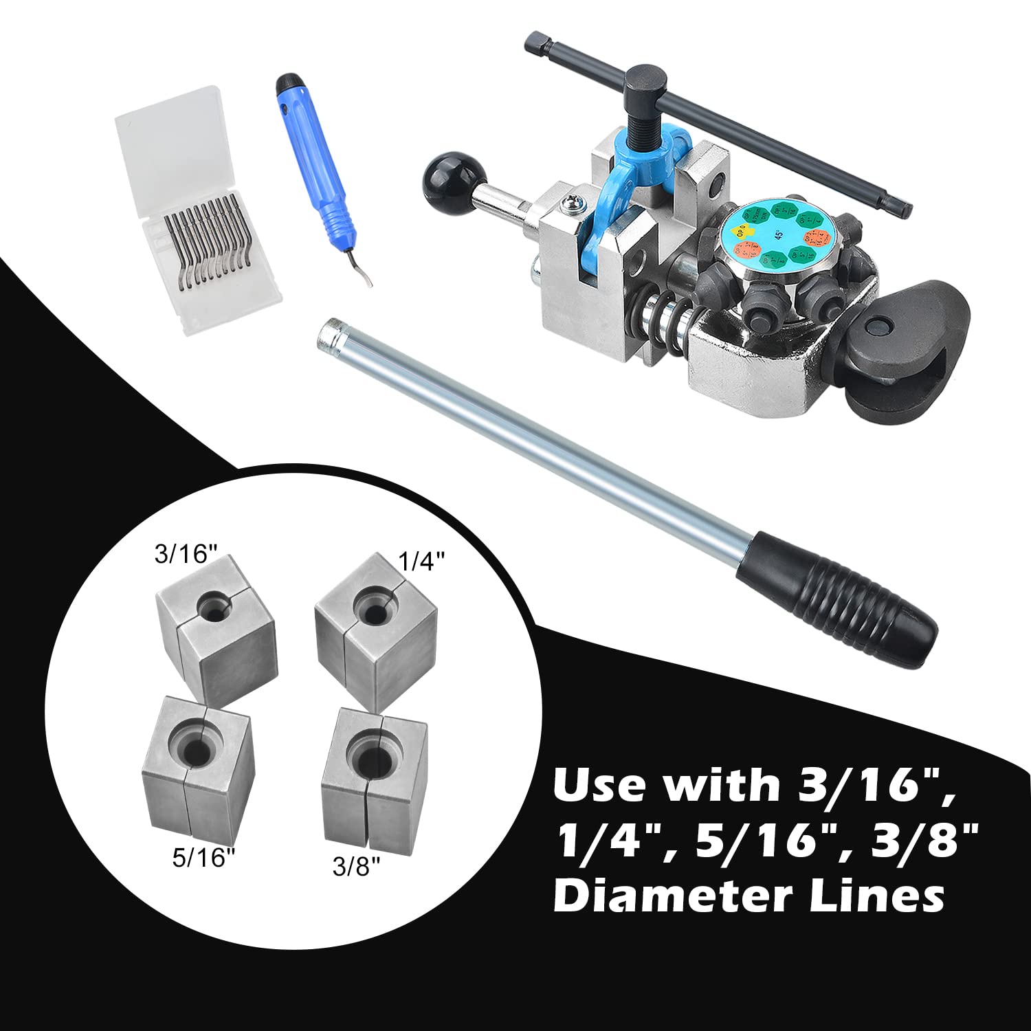 LainKeen Professional Brake Tube Flaring Tool Kit - 45 Degree Single, Bubble & Double Flare Set for Automotive Brake Line Repair | Perfect for DIY Mechanics & Professional Auto Shops