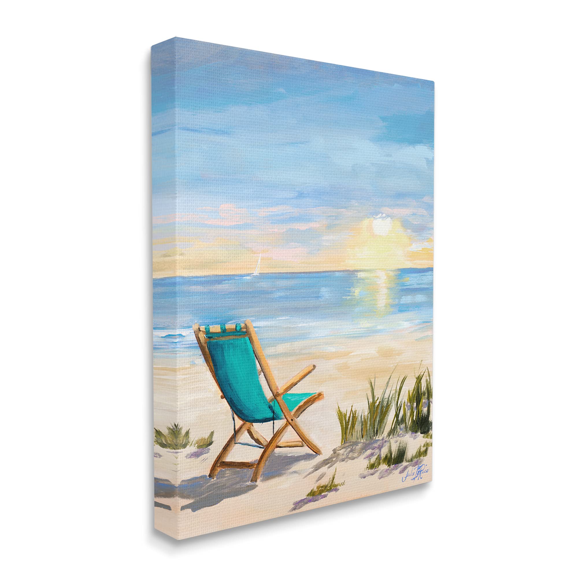 Stupell Industries Sunset Beach Folding Chair Canvas Wall Art - 24