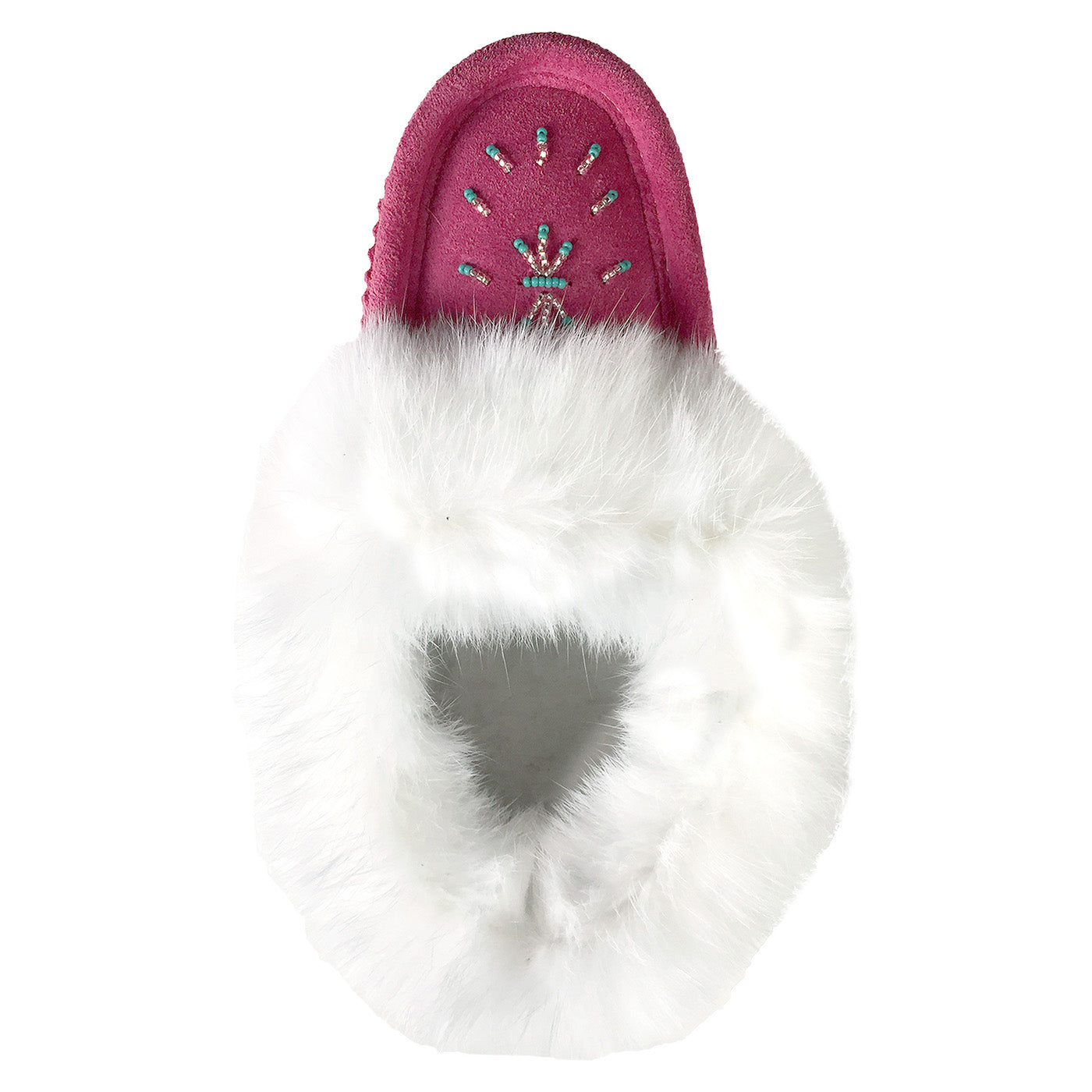 Women's Warm Fleece-Lined Rabbit Fur Pink Suede Moccasin Slippers - Cozy Indoor/Outdoor House Shoes for Winter Comfort
