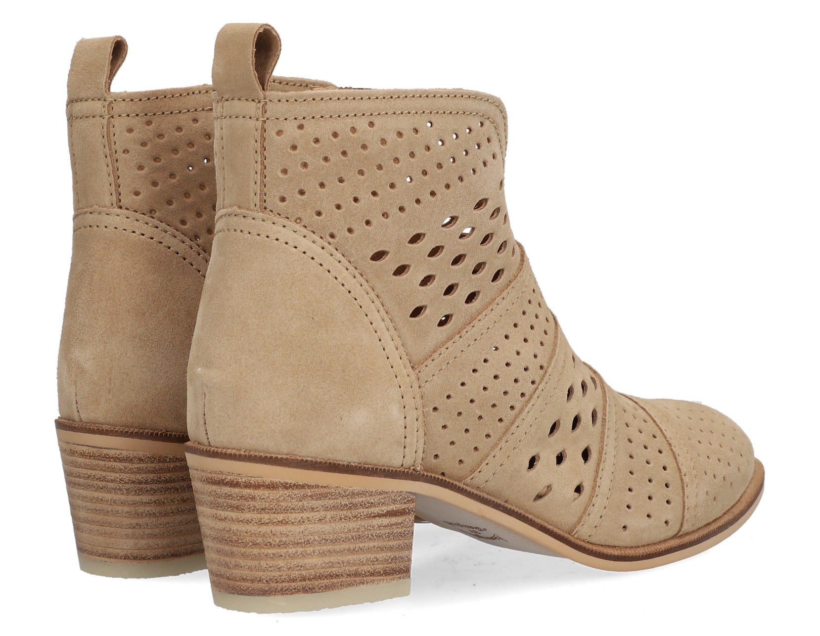 Alpe Beige Suede Ankle Boots for Women - Comfortable Casual Shoes with Low Heel | Perfect for Office, Dating & Everyday Wear