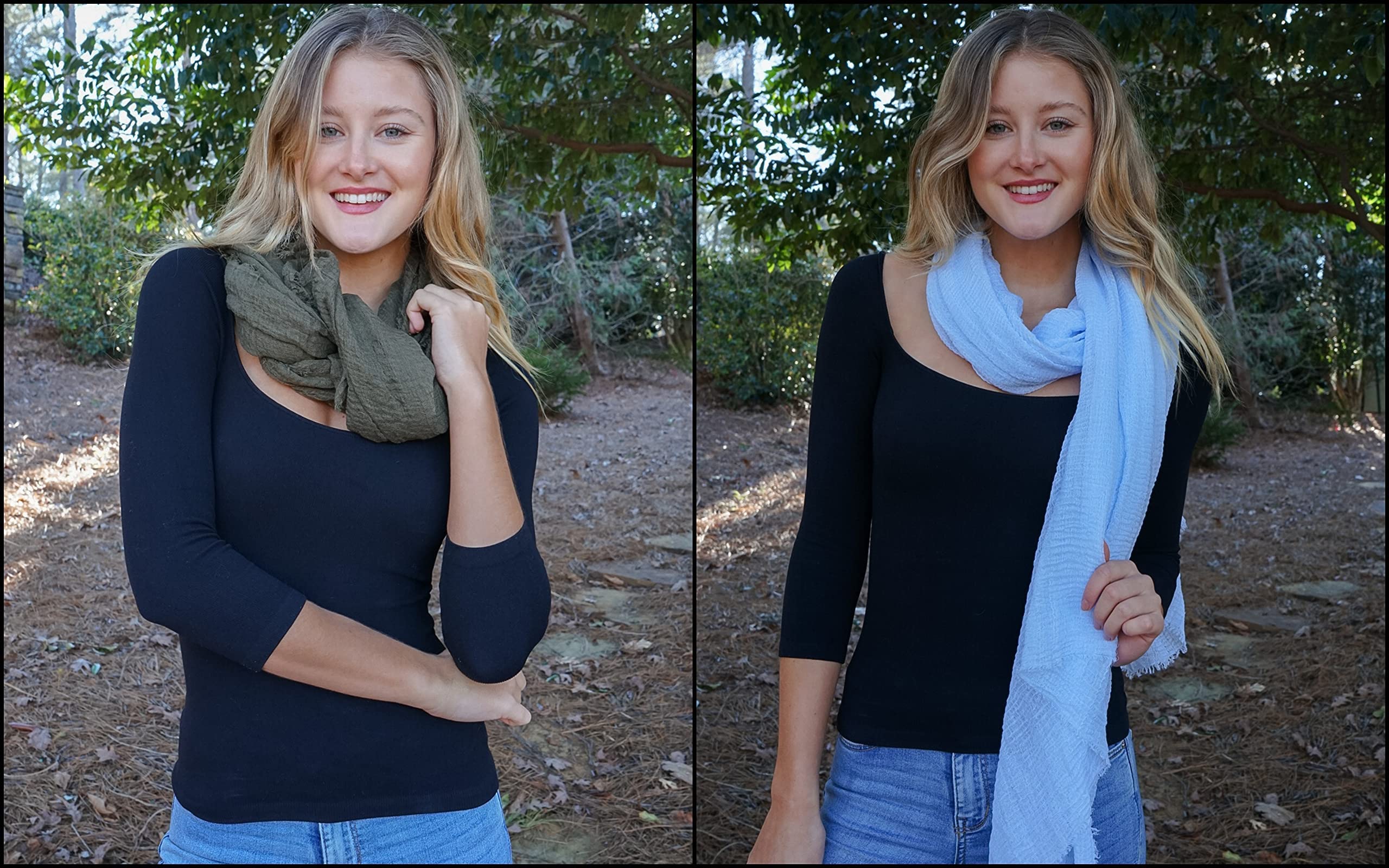 Soft Cotton Blend Scarf Shawl for Women & Men - Lightweight Crinkled Hijab Wrap - Perfect for Winter, Travel, and Everyday Fashion Accessory