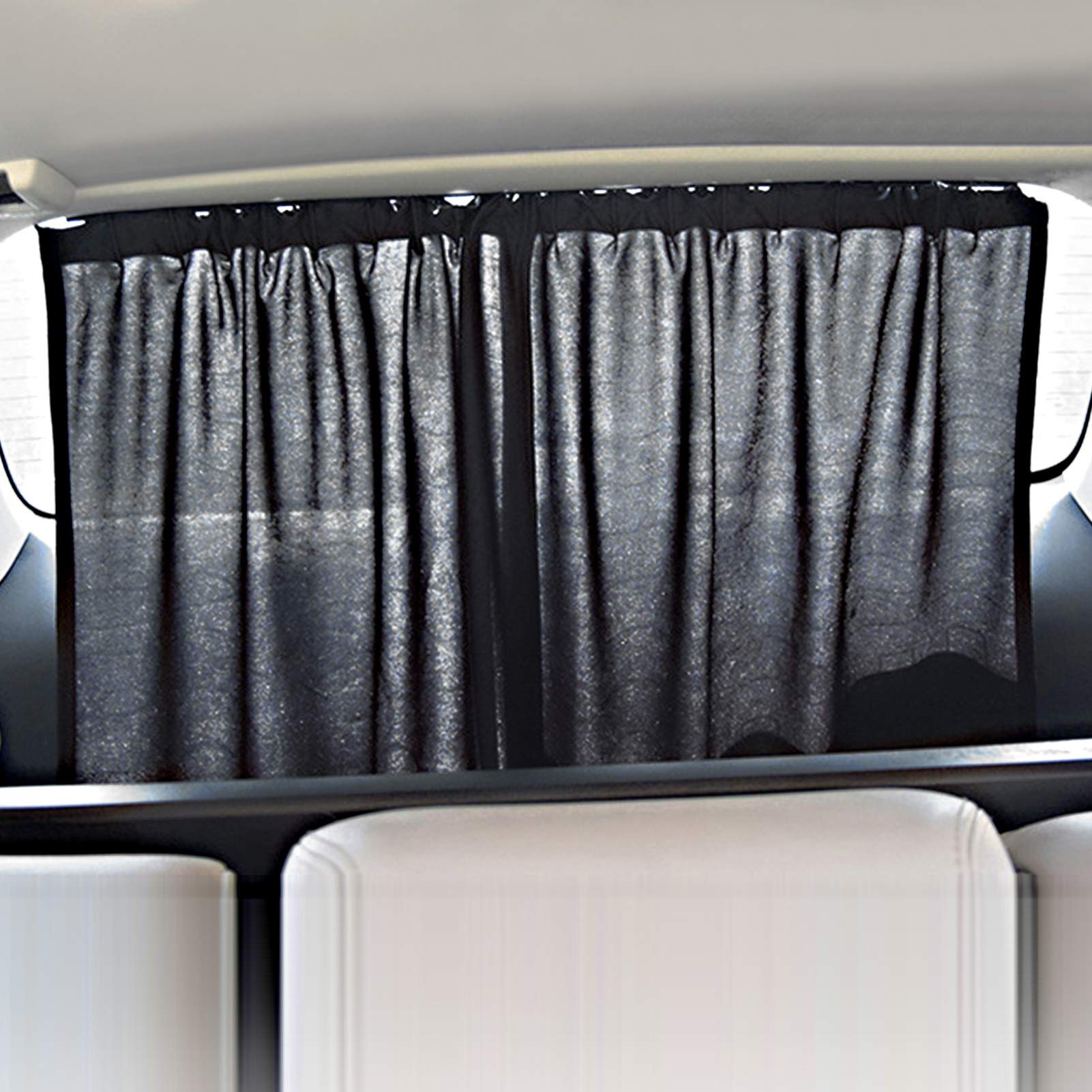 BESPORTBLE Black Car Window Curtains - 2 Pack Slidable Auto Shade Curtains for Vehicle Sun Protection | UV Blocking, Privacy & Heat Reduction | Perfect for Sedans, SUVs & Trucks