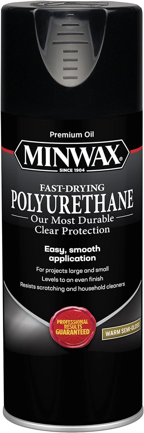 Minwax 33055000 Fast-Drying Polyurethane Aerosol Spray - 11.5 oz Semi-Gloss Finish (5-Pack) - Perfect for Wood Furniture, Cabinets & DIY Projects