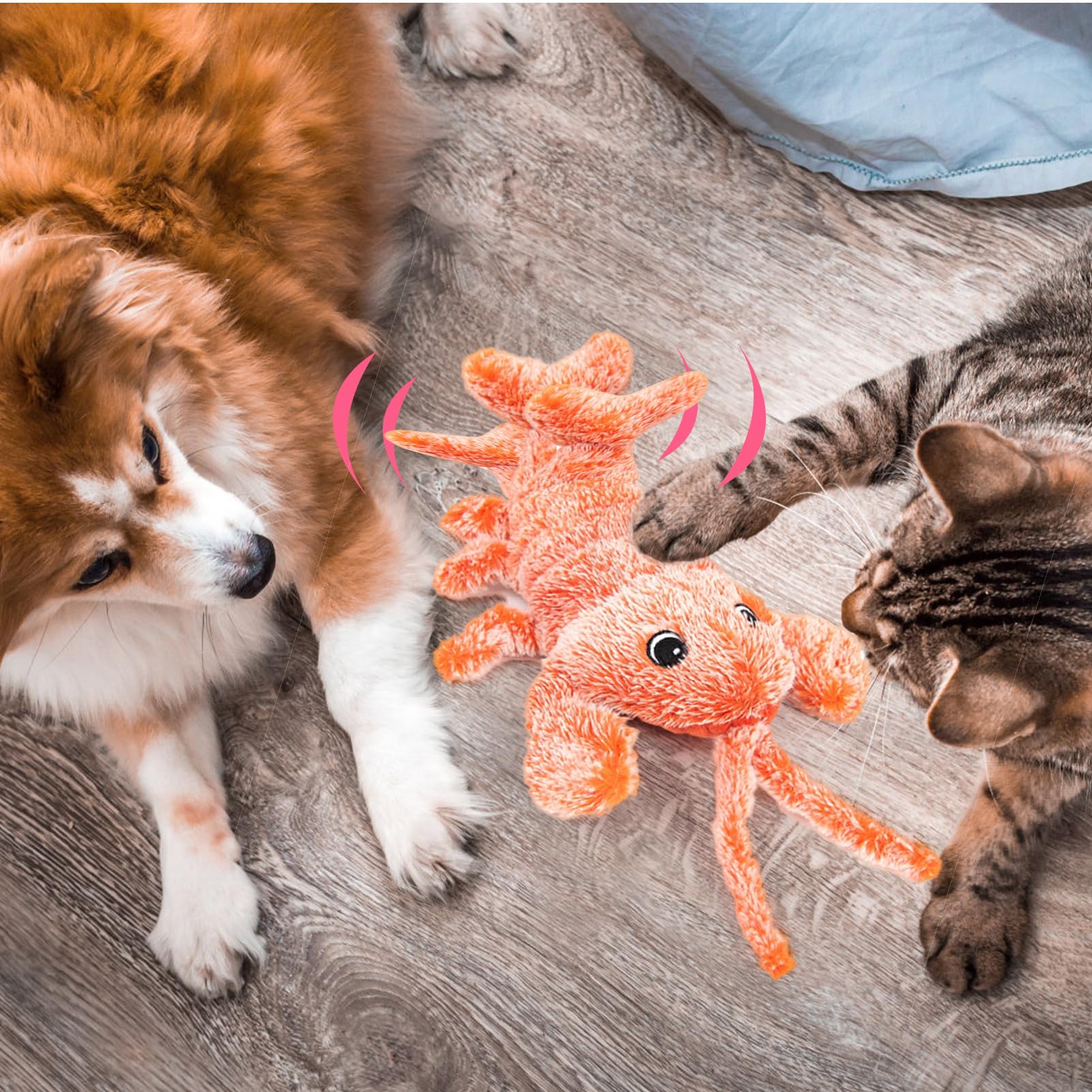 BABORUI Interactive Dog Toys - Rechargeable Wiggly Lobster Chew Toy for Small, Medium & Large Dogs | Puppy Entertainment & Boredom Relief | Indoor Play, Training Reward & Anxiety Relief