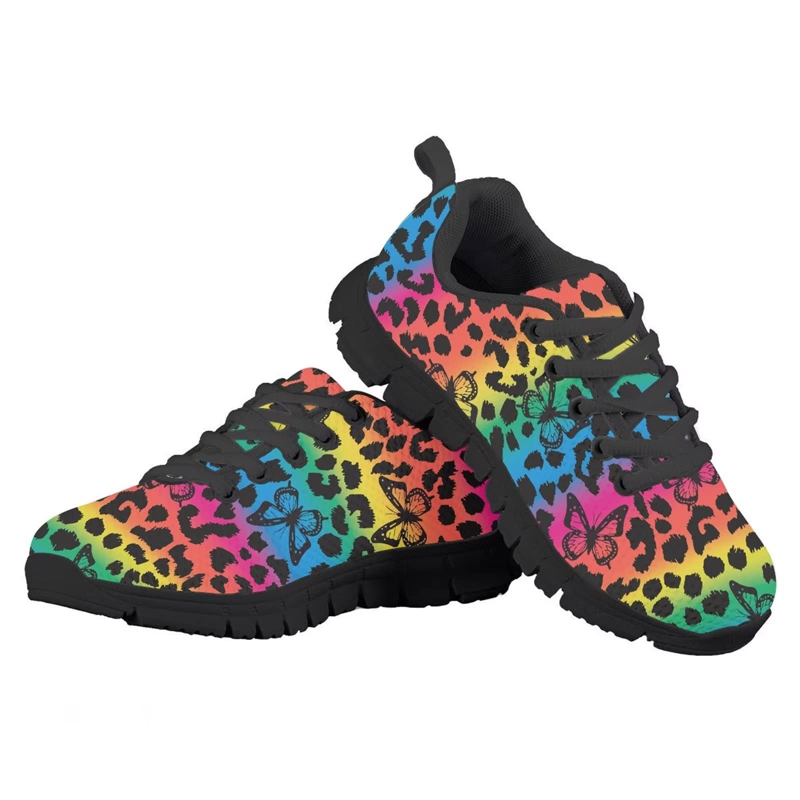 Leopard Print Running Shoes for Girls - Lightweight Comfortable Kids Tennis Sneakers with Animal Skin Design - Perfect for Walking, Sports & Casual Wear - Ideal Gift for Girls