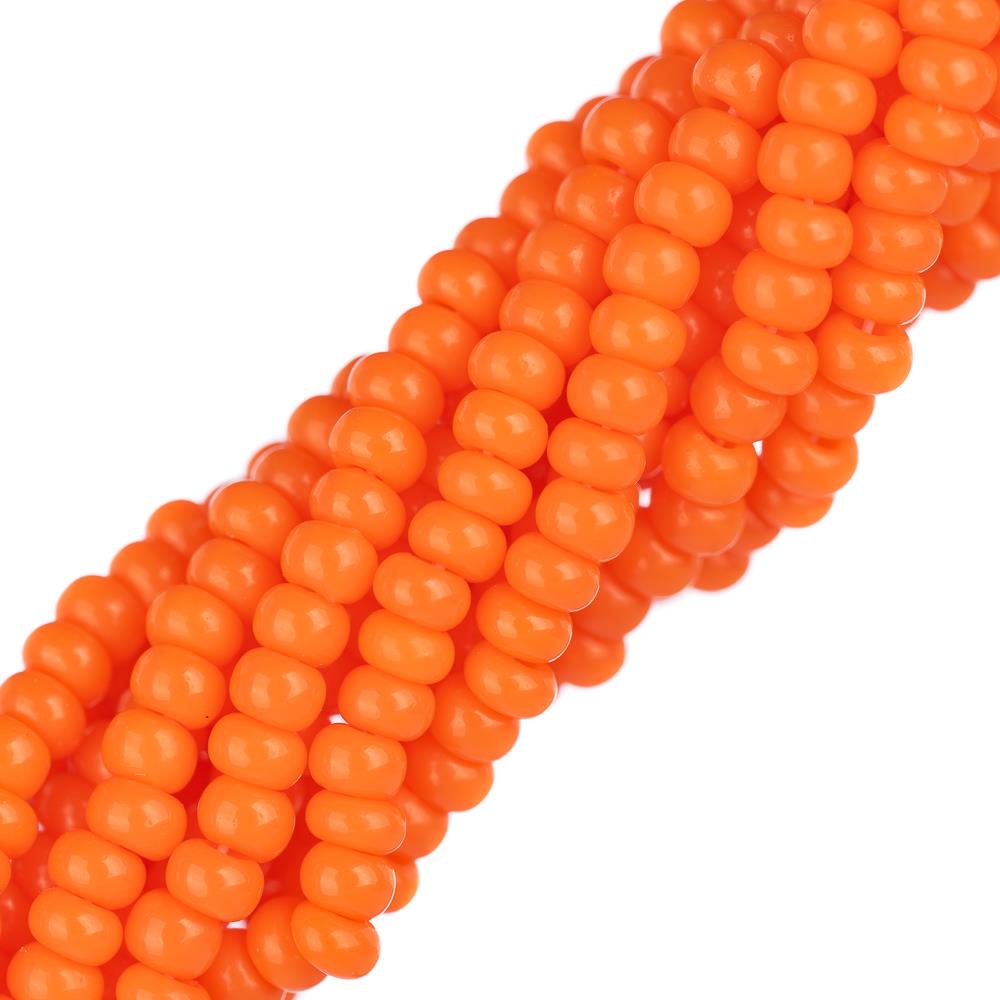 11/0 Czech Seed Beads #34919 Opaque Orange - 6 Strand Hank for Jewelry Making, Beading, and DIY Crafts - Perfect for Bracelets, Necklaces, and Embroidery Projects