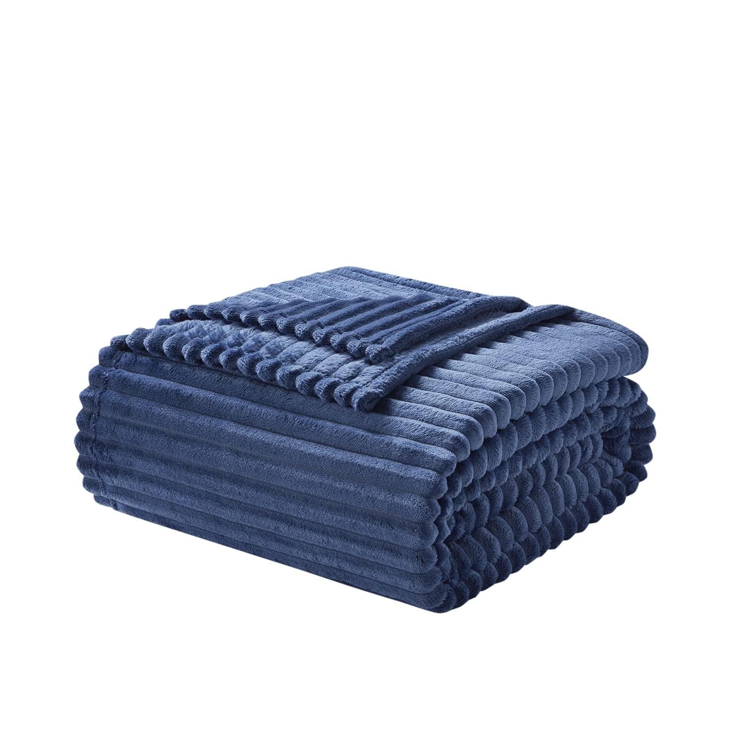 Nestl Navy Blue Fleece Throw Blanket 50x60 Inches - Ultra Soft & Lightweight Plush Blanket for Couch, Sofa, Bed - Cozy Warm Fuzzy Blanket Perfect for Living Room, Bedroom, Travel & Gifts