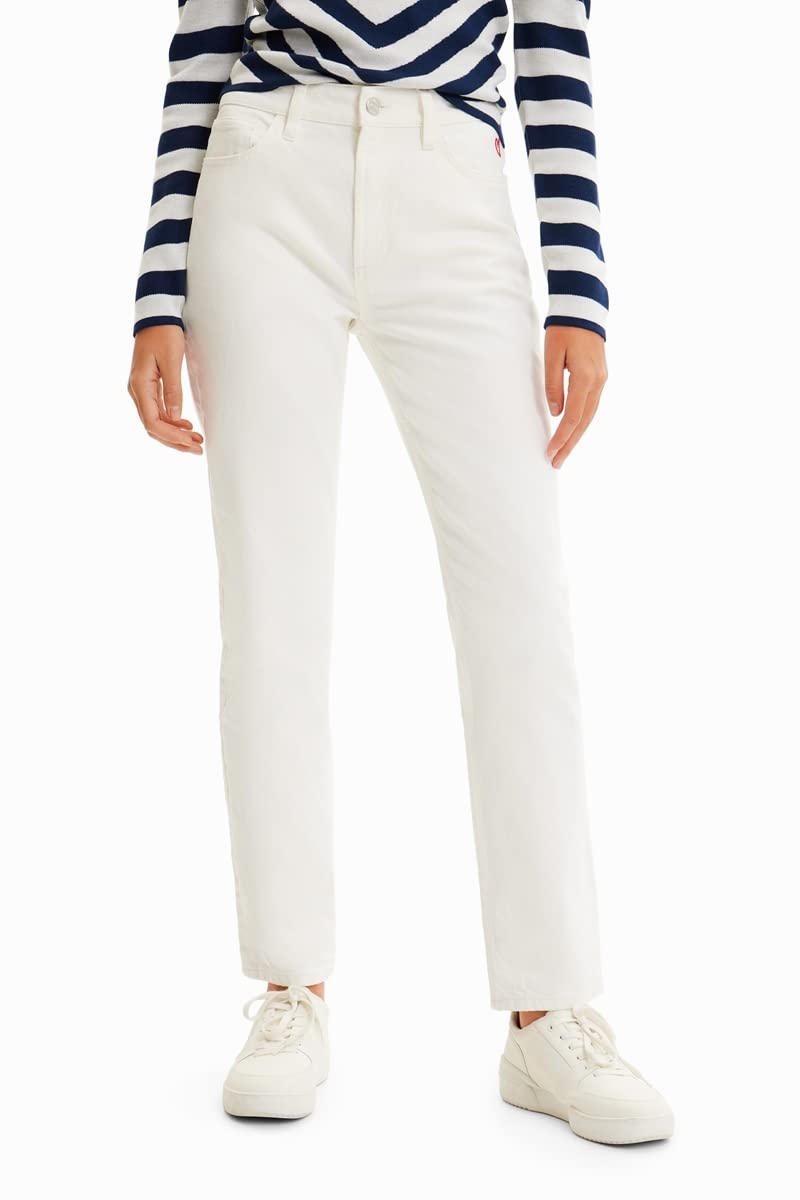 Desigual Women's Stretch Denim Jeans - High Waist Slim Fit Long Pants for Casual & Office Wear