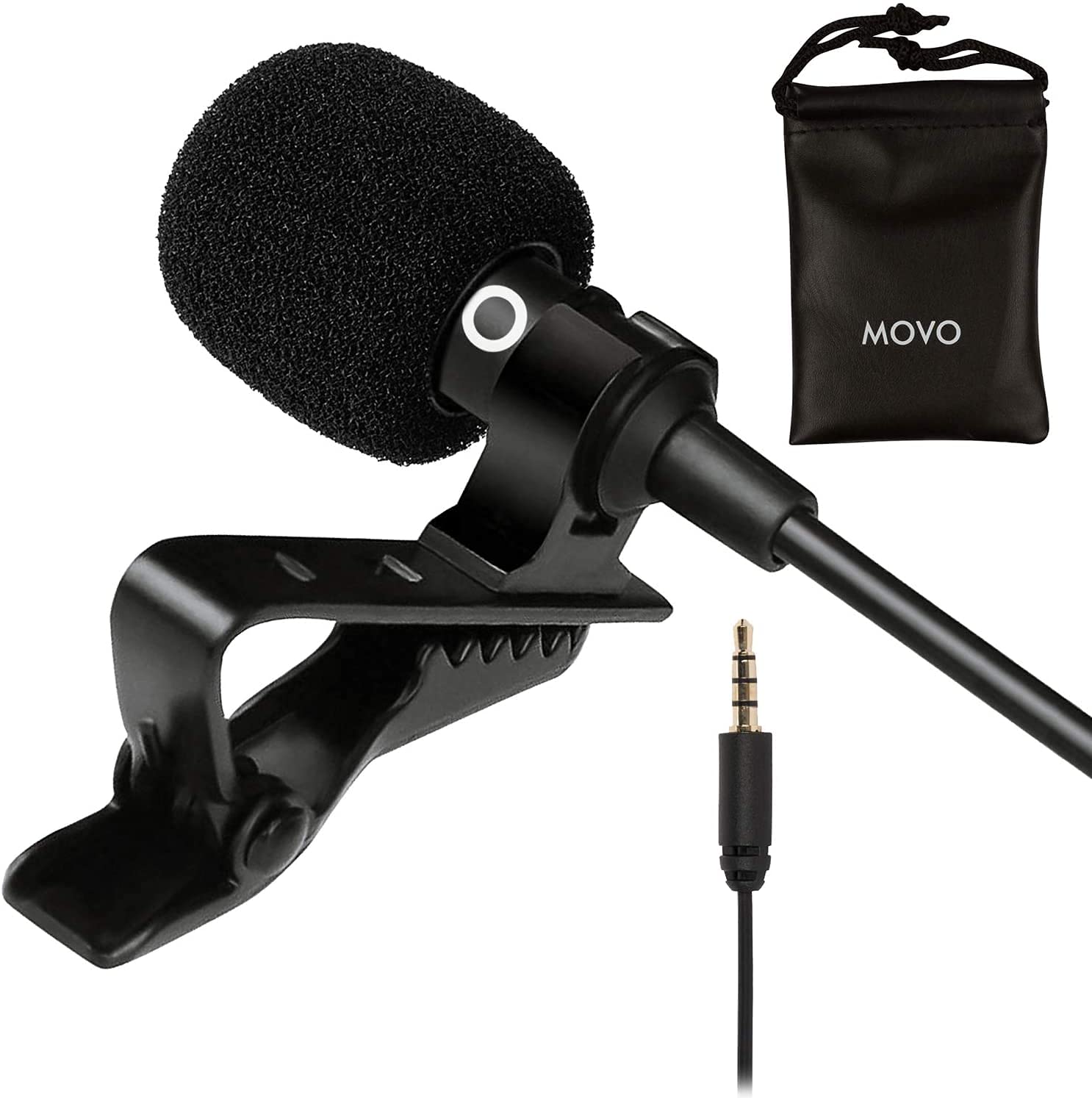 Movo PM10 Lavalier Mic for iPhone Android - Perfect for Podcast Vlog Interview
