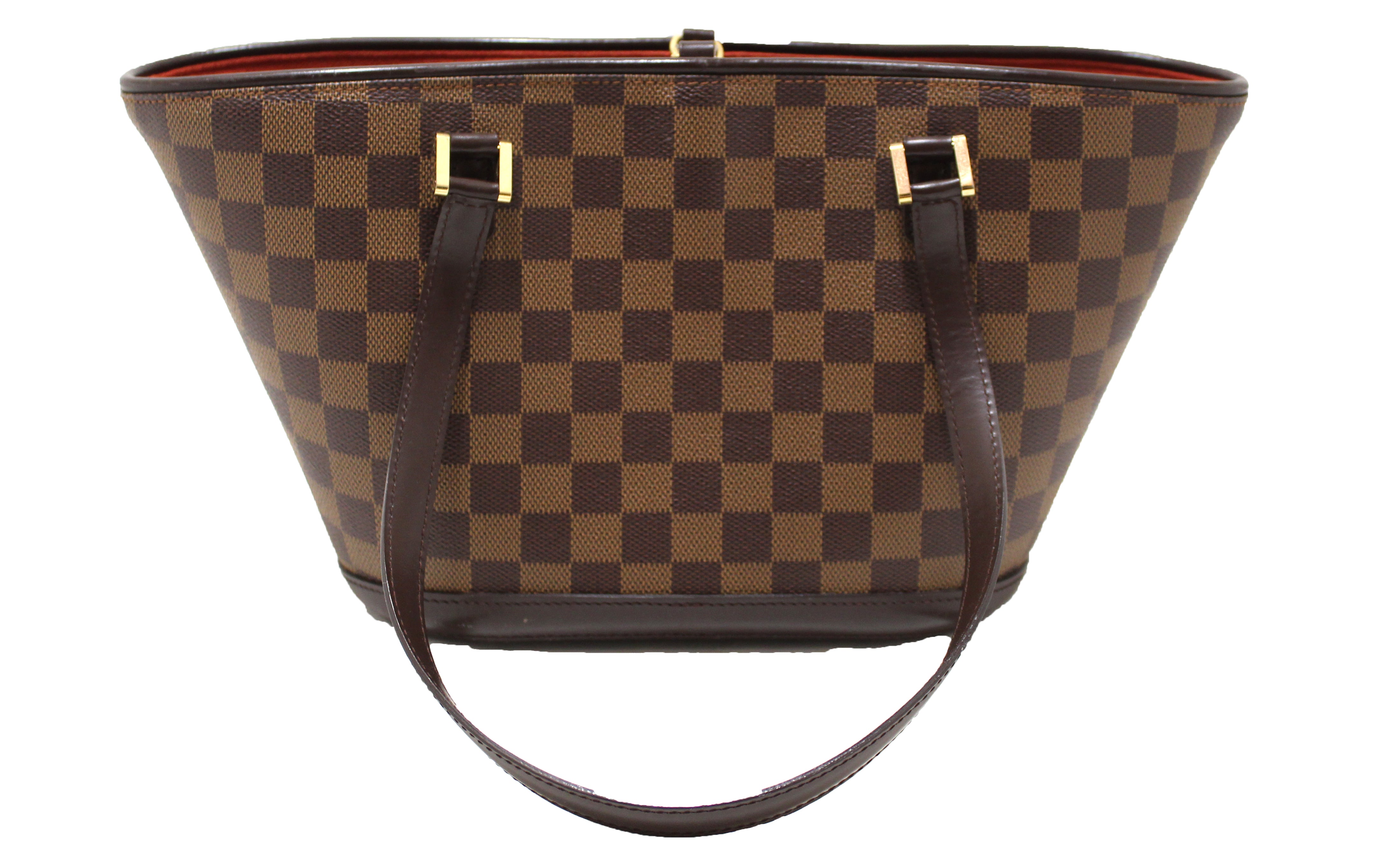Authentic Louis Vuitton Damier Ebene Manosque PM Shoulder Tote Bag for Women - Luxury Designer Handbag with Leather Trim, Perfect for Work, Travel & Everyday Use