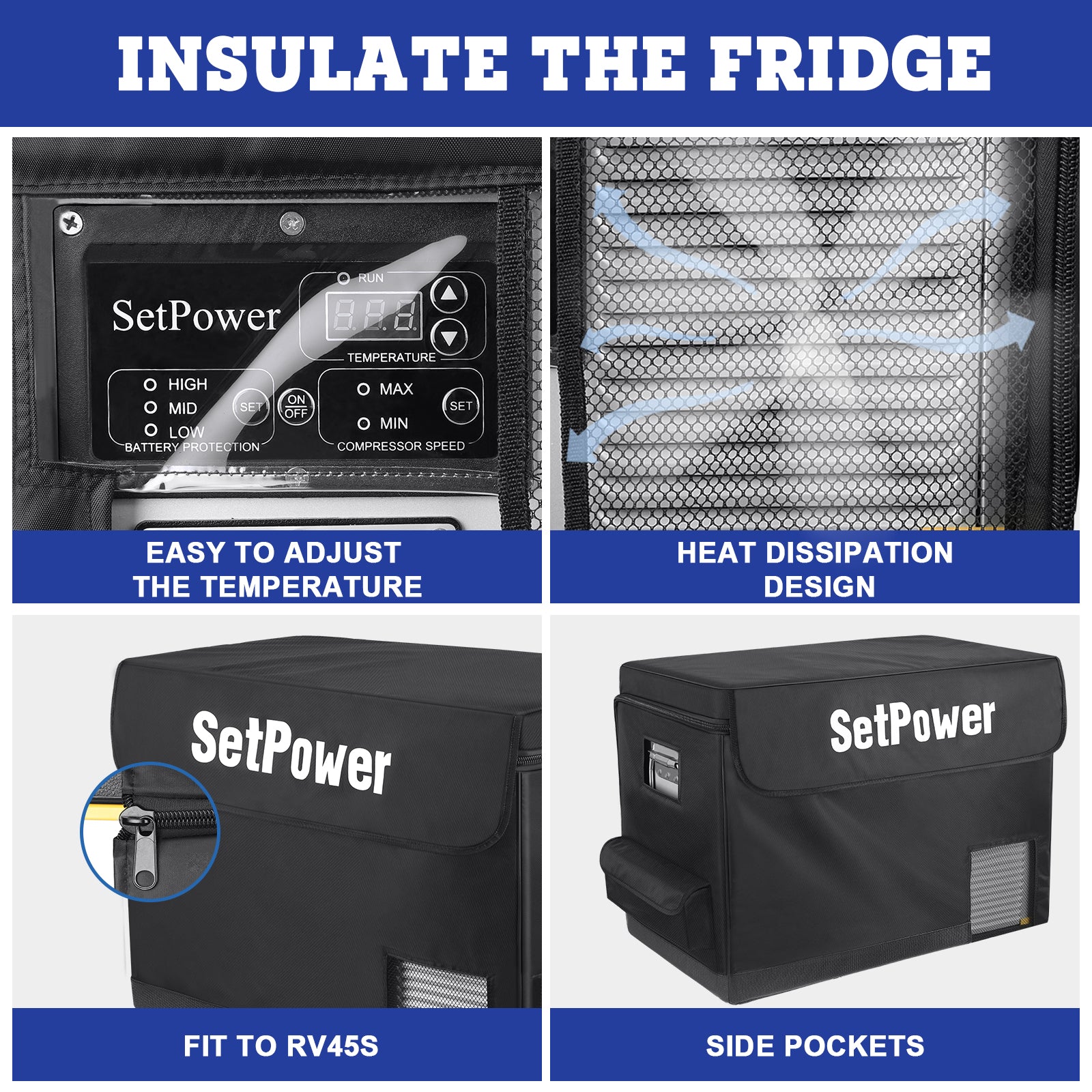 Setpower RV45S Freezer Insulated Protective Cover - Heavy Duty Thermal Protection for RV, Camping & Outdoor Adventures