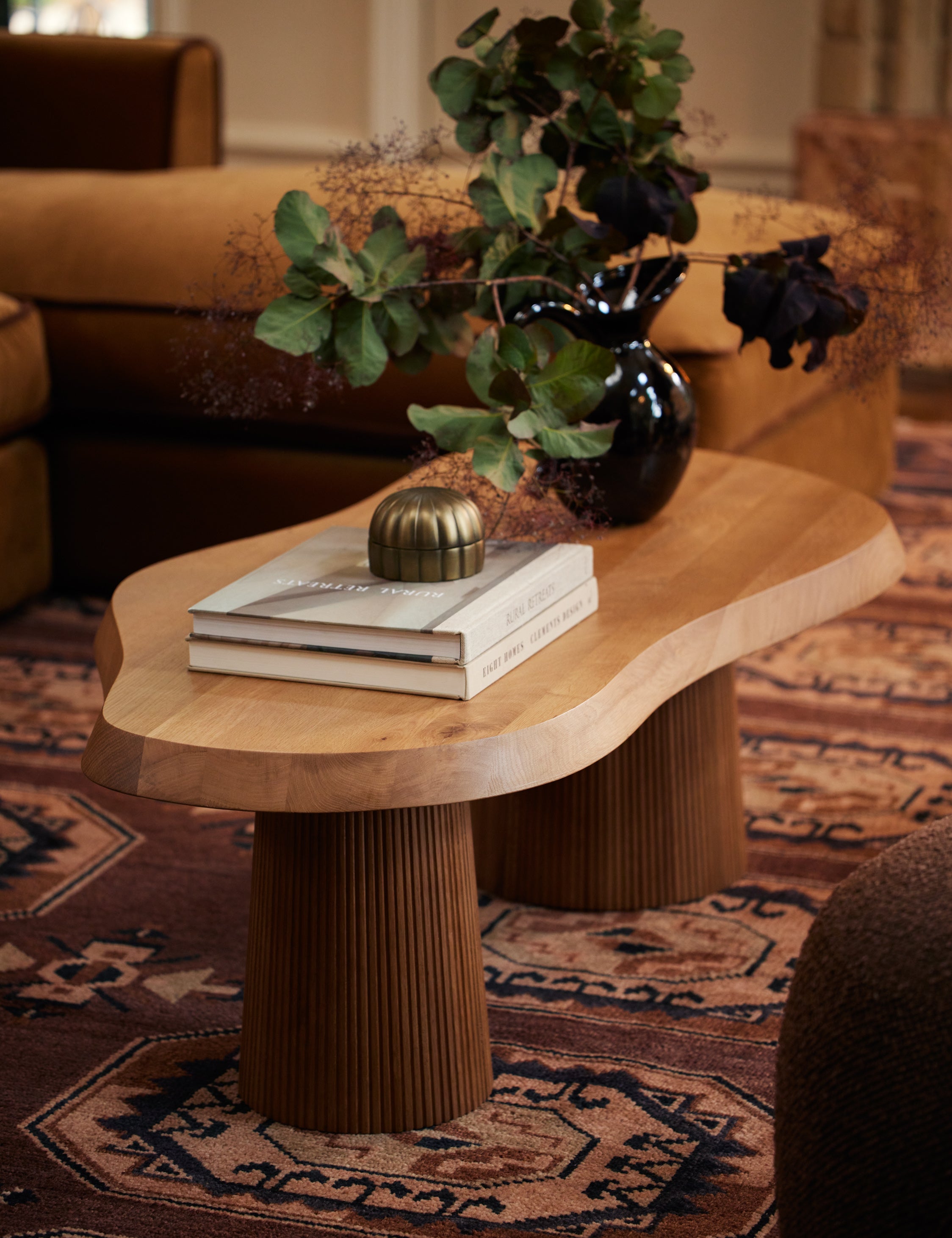 Modern Coffee Table for Living Room - Solid Wood Mid Century Design with Storage Shelf - Perfect for Small Spaces, Apartments & Home Decor
