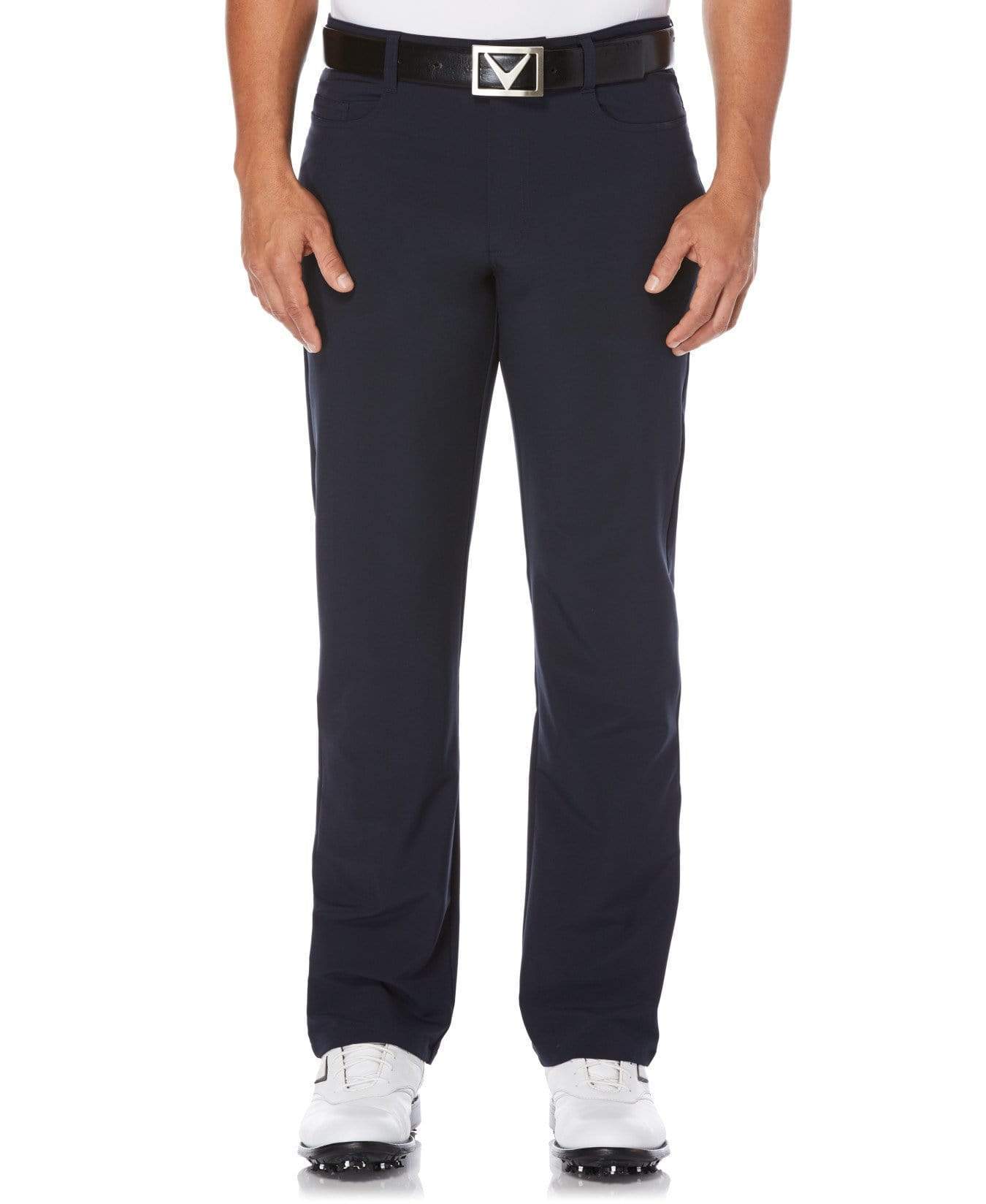 Men's 5-Pocket Stretch Pants with Comfortable Active Waistband - Perfect for Work, Travel & Casual Wear