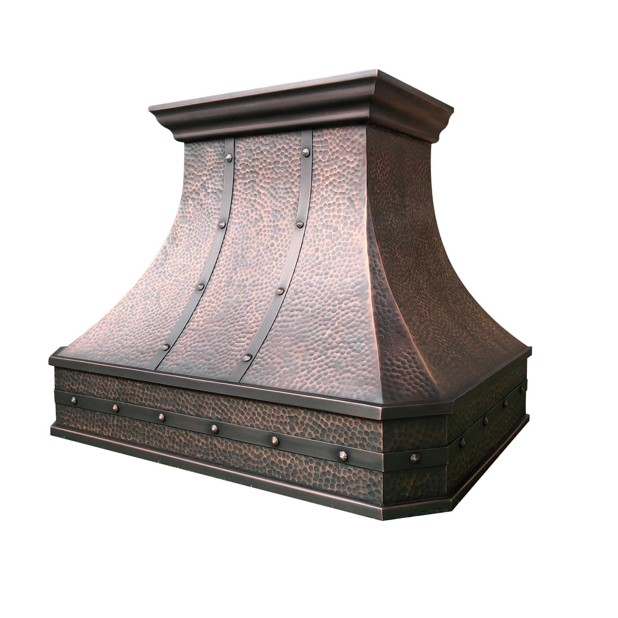 RHM Antique Hammered Copper Custom Range Hood - Handcrafted Kitchen Ventilation System for Modern & Rustic Homes | Perfect for Farmhouse, Industrial & Vintage Style Kitchens