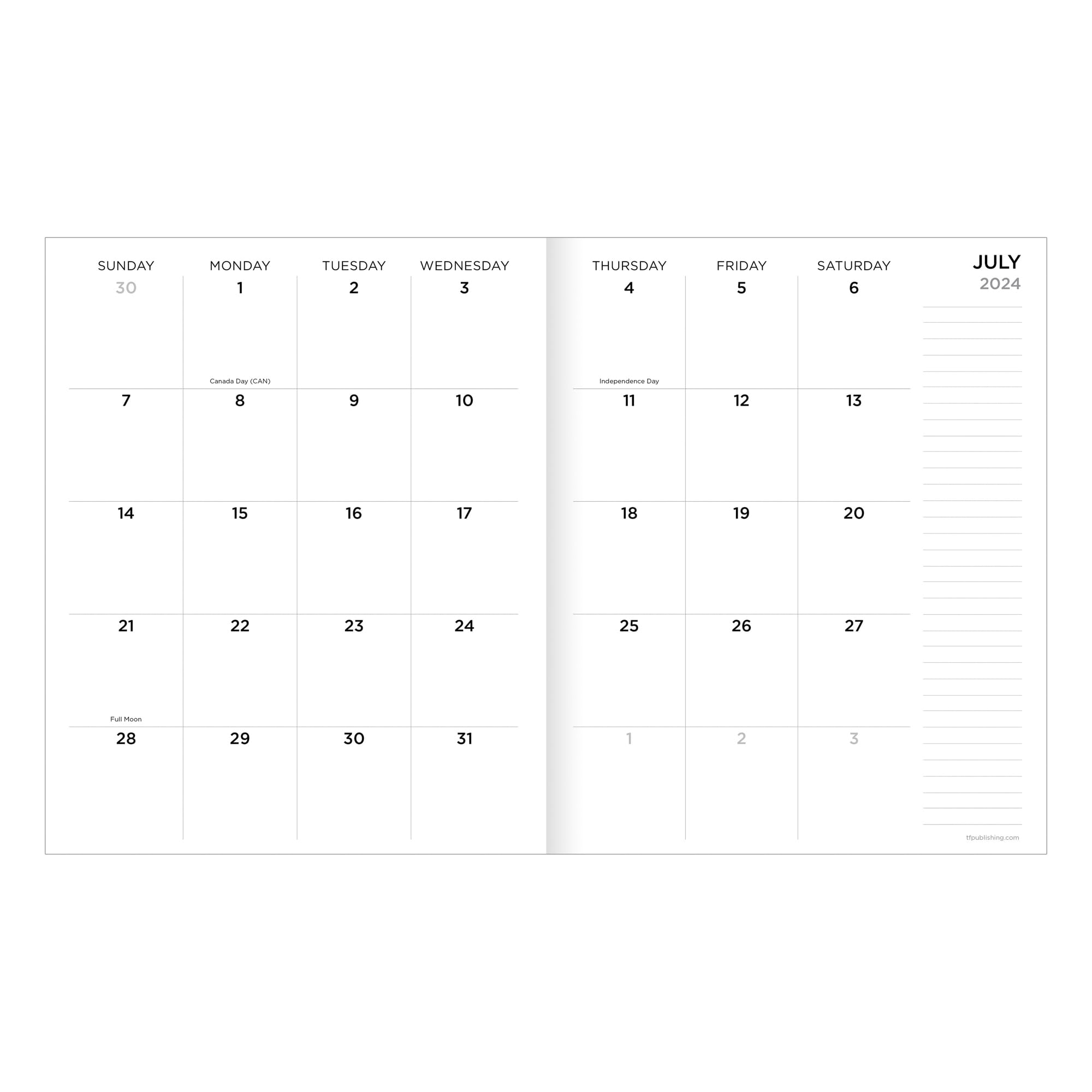 July 2024 - June 2025 Blue Watercolor Monthly Planner - 8.5