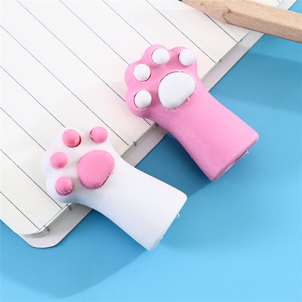 3 Pcs Cute Cat Paw Erasers - Pencil Topper Erasers for Kids, Fun School & Office Supplies - Perfect for Homework, Art Projects & Gift Giving