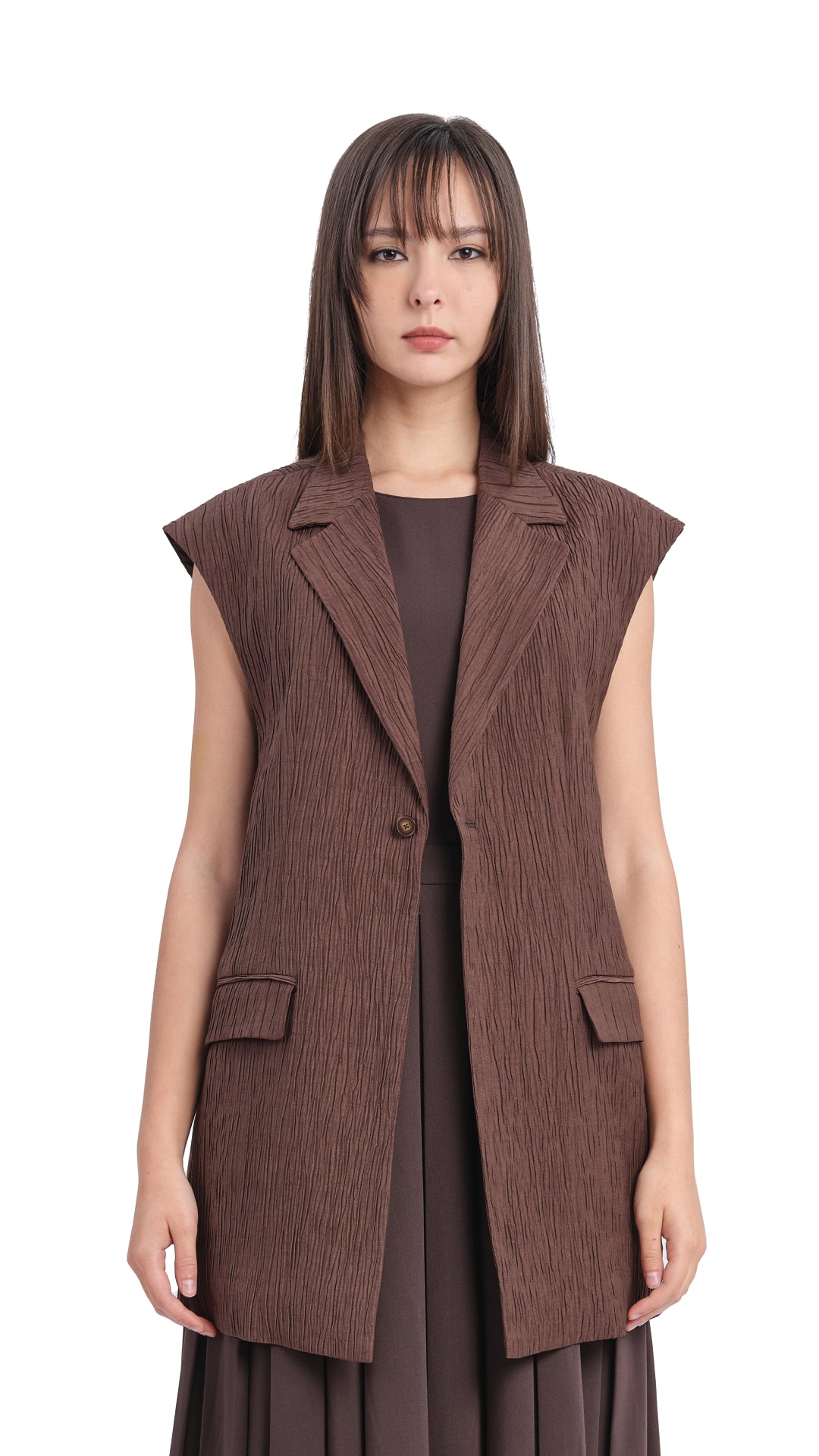 Stylish Oversized Jacquard Waistcoat for Women - Vintage Floral Pattern Vest - Perfect for Casual Outfits, Office Wear & Layering in Fall/Winter