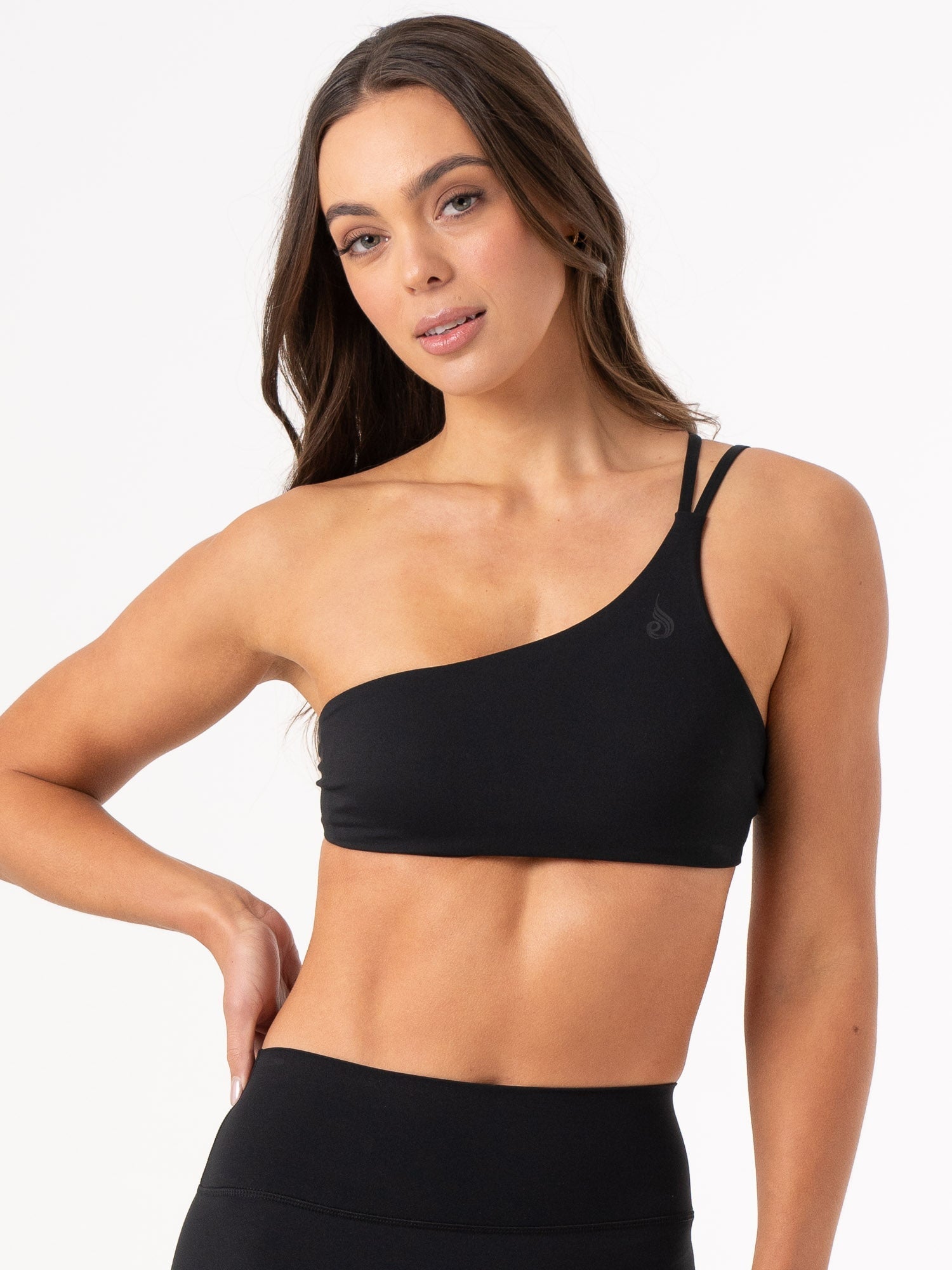 High-Performance NKD One Shoulder Sports Bra for Women - Black | Workout, Yoga & Running Support