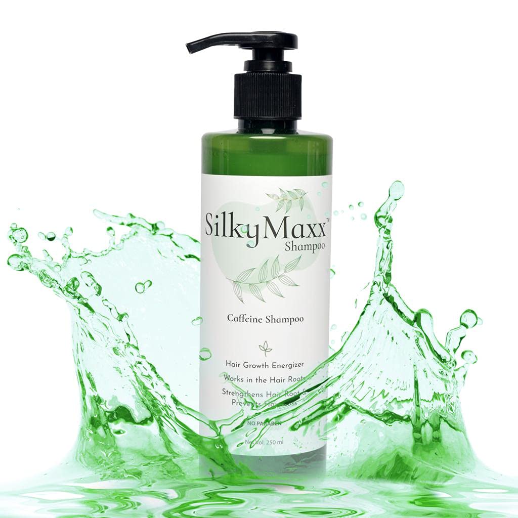 SilkyMaxx Hair Growth Shampoo with Caffeine & Coffea Arabica Extract - Reduces Hair Fall & Promotes Thicker Hair - Perfect for Daily Use & Damaged Hair Repair