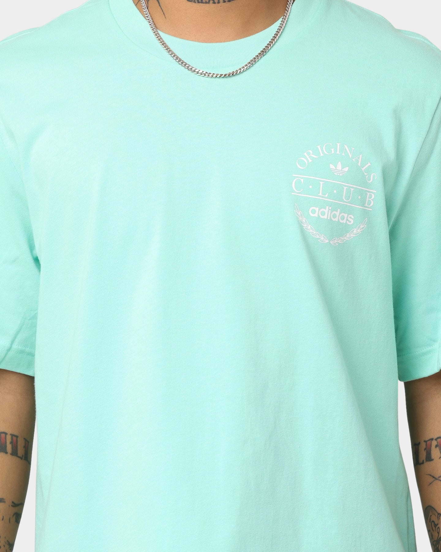 Adidas Club Logo T-Shirt for Men - Easy Green Cotton Casual Tee - Perfect for Gym, Streetwear & Everyday Outfits