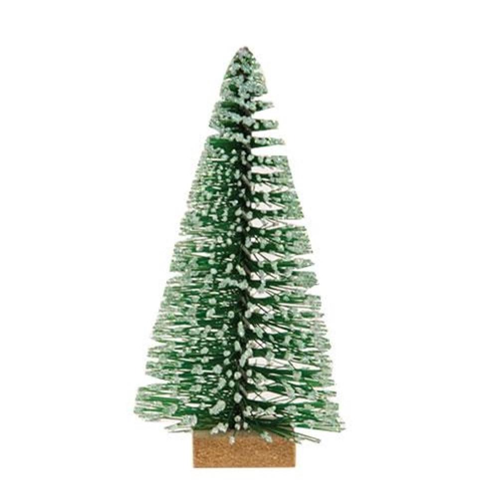 Frosty Bottle Brush Tree - 4 Pack | Christmas Decorations for Home & Tabletop | Perfect for Holiday Centerpieces, Mantel Decor, and DIY Crafts