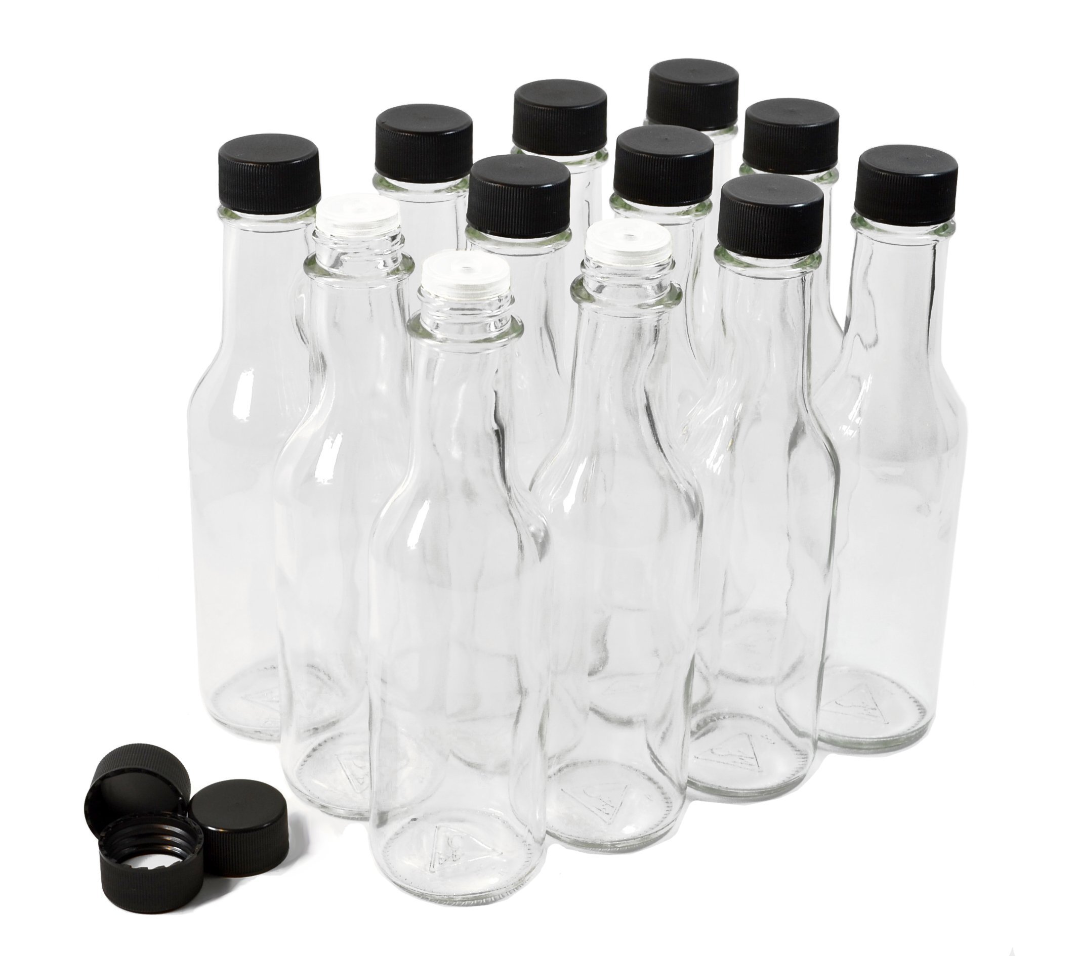 Premium Hot Sauce Bottles 5 Oz - 12 Pack | Empty Squeeze Bottles for Hot Sauce, Ketchup, Mustard & Condiments | Perfect for Restaurants, Catering & Home Kitchens