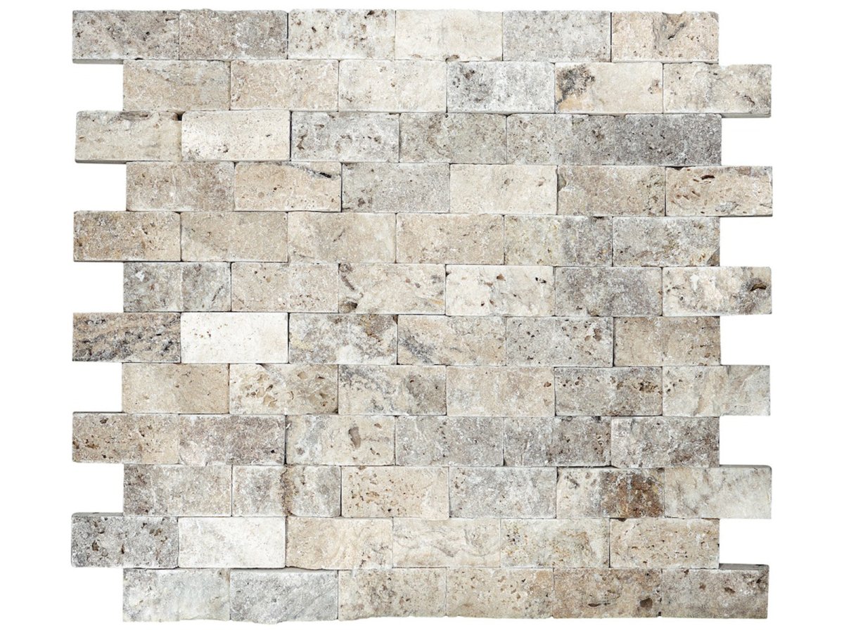 1 X 2 Inch Brick Picasso Split Face Travertine Mosaic Tile - Perfect for Backsplash, Bathroom Walls & Kitchen Accents